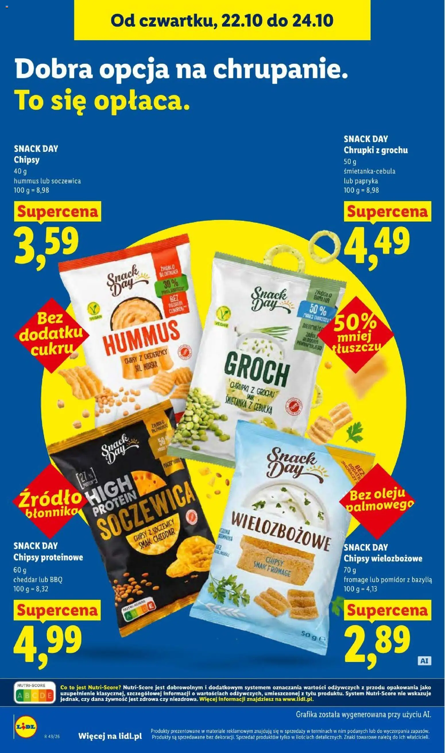 Lidl gazetka od 22.10.2026 | Strona: 82 | Produkty: Chrupki, Papryka, Hummus, Cheddar