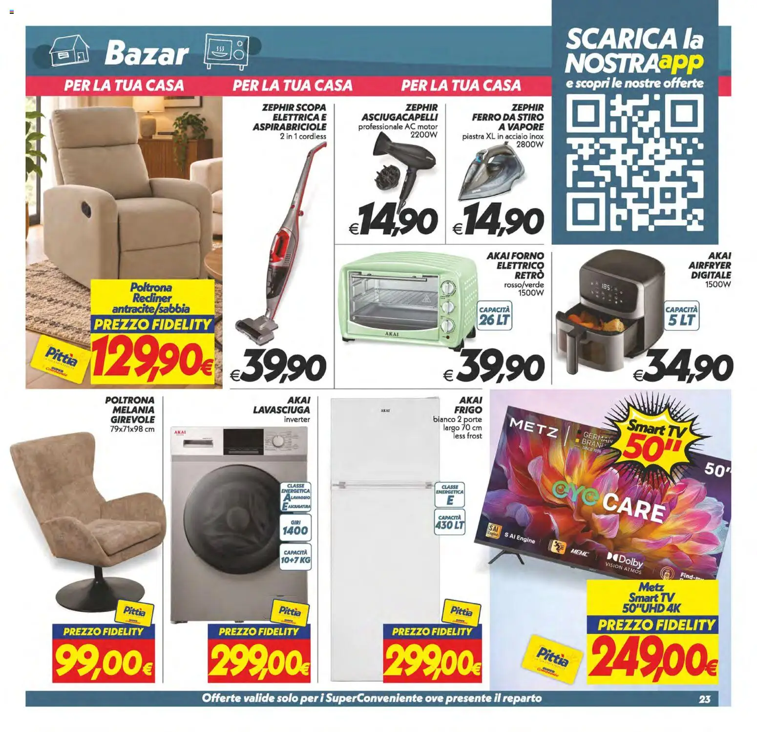 Volantino SuperConveniente del 13/10/2026 | Pagina: 23 | Prodotti: Scopa, TV, Ferro da stiro, Poltrona