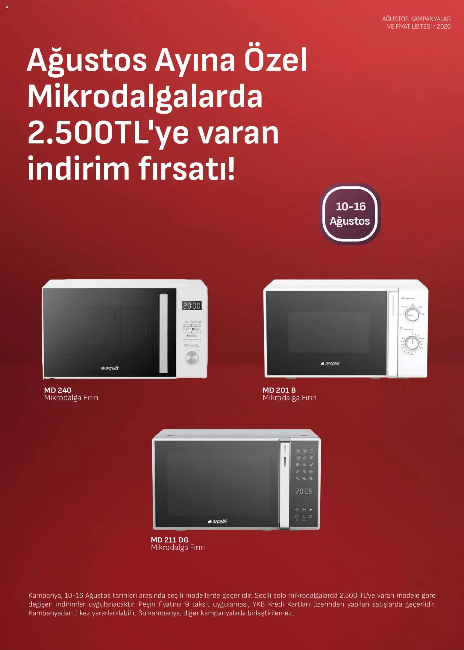 Arçelik - Ankastre Kataloğu - 10 Ağustos 2026 tarihinden itibaren geçerlidir | Sayfa: 5