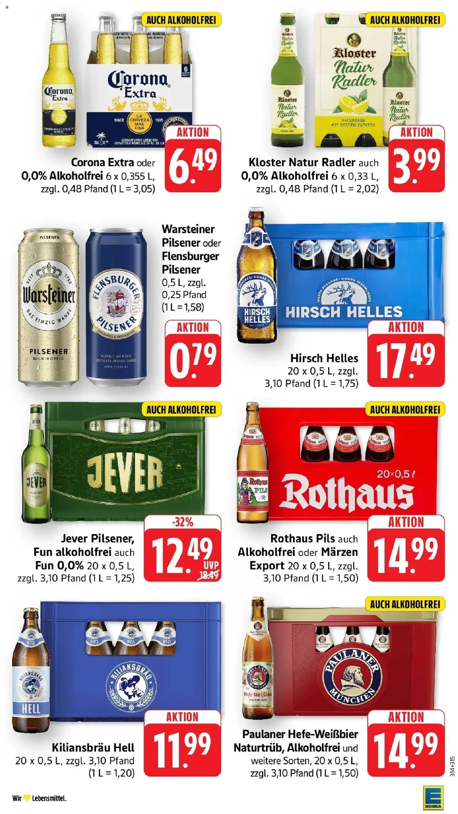 Edeka Prospekt Mühlheim / Donau (ab 31.08.2026) » Angebote Online | Seite: 33 | Produkte: Pils, Warsteiner, Jever, Paulaner