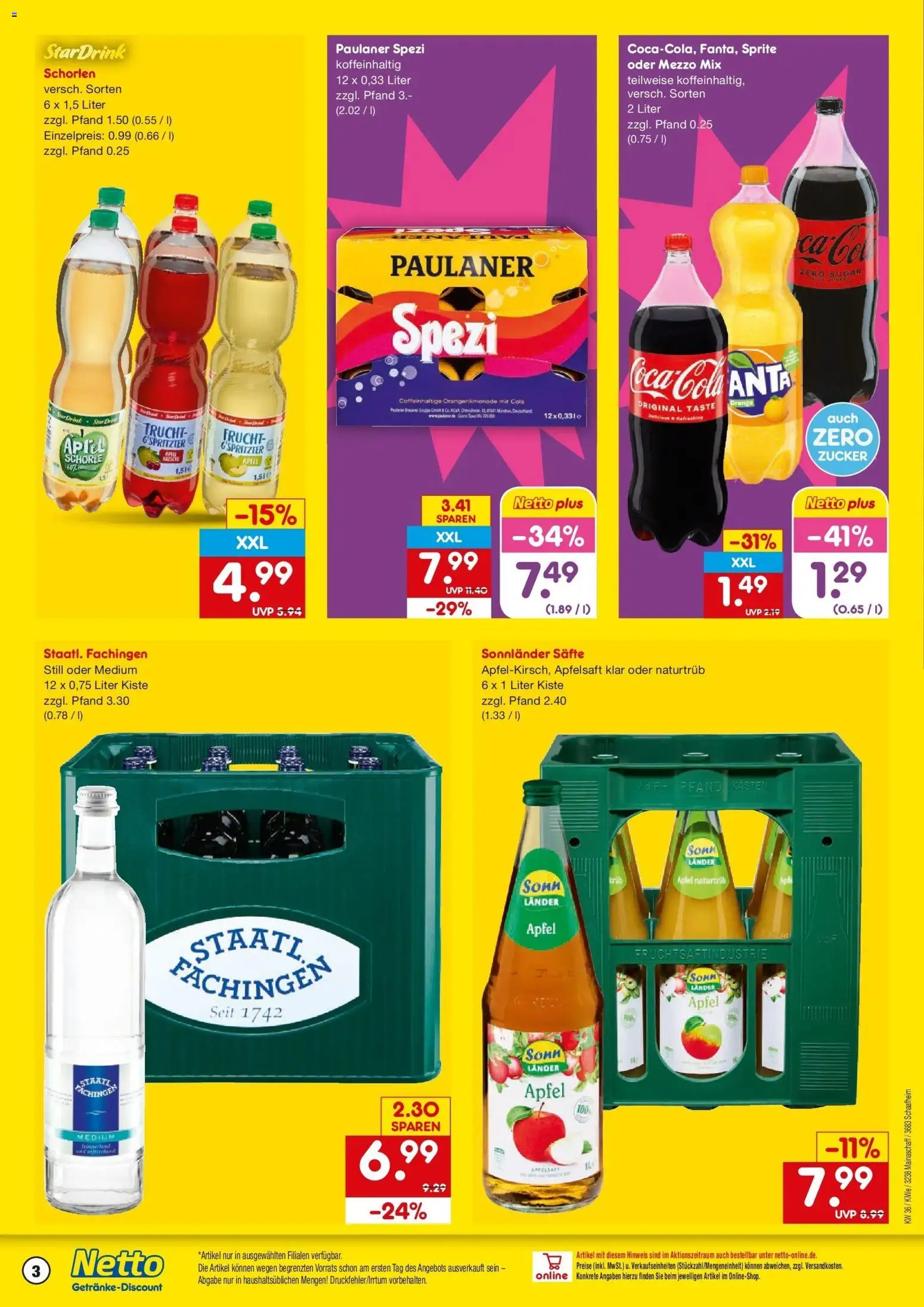 Netto Marken-Discount Prospekt Mainaschaff – gültig ab 31.08.2026 | Seite: 3 | Produkte: Coca cola, Äpfel, Apfelsaft, Zucker