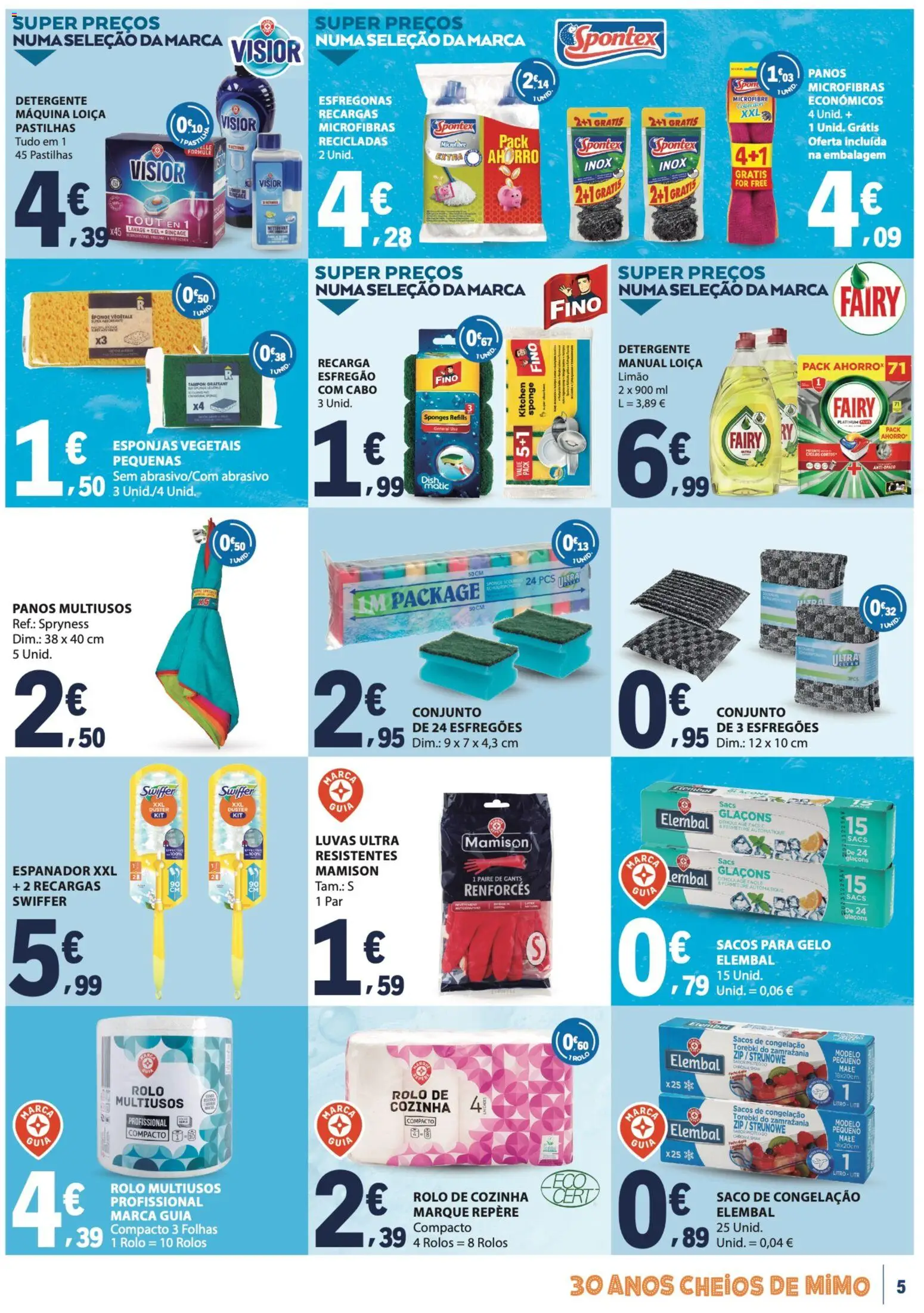 E.Leclerc folheto Especial Limpeza do Lar │ válido de 09.06.2026 | Página: 5 | Produtos: Luvas, Esfregão, Cabo, Detergente
