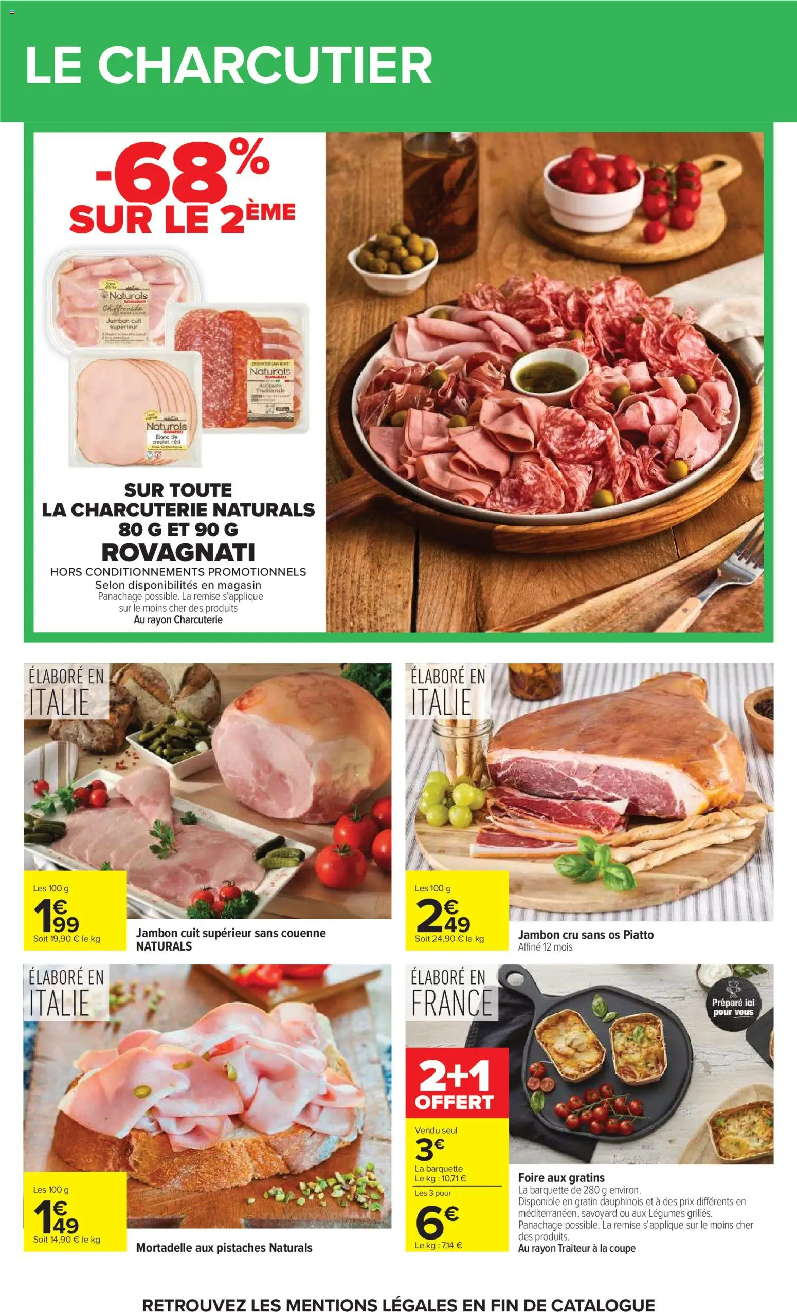 {H1} | Page: 33 | Produits: Charcuterie, Jambon Cru, Pistaches, Mortadelle