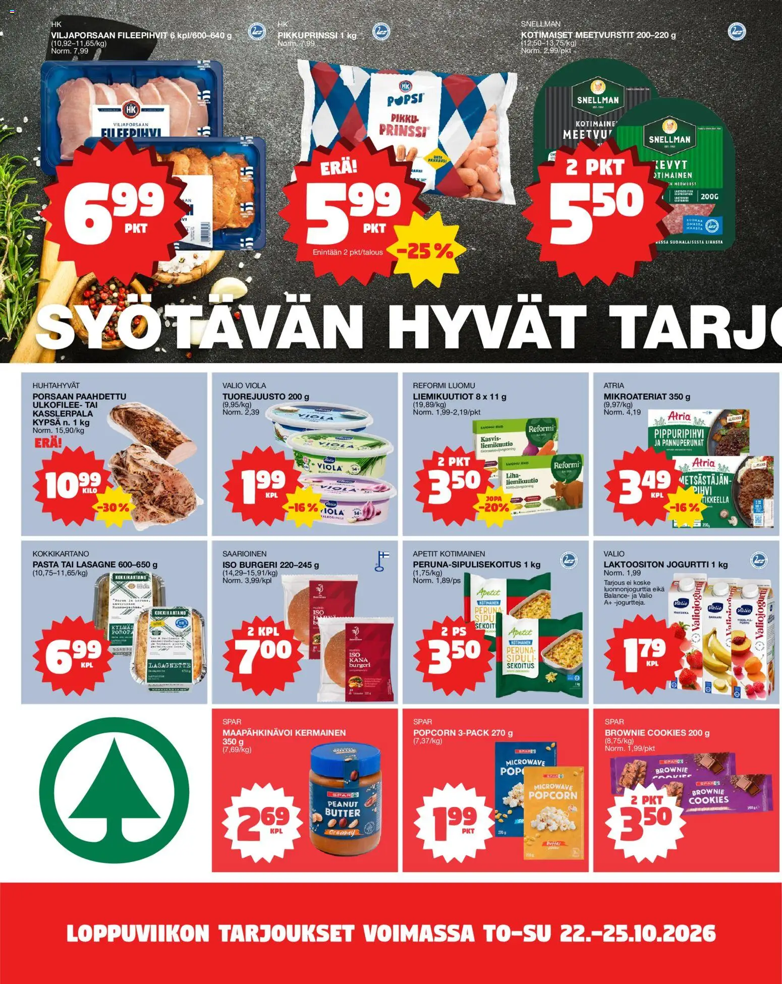 Tokmanni Ruokasanomat – voimassa 22/10/2026 alkaen | Sivu: 2 | Tuotteet: Kana, Jogurtti, Pihvi, Liha