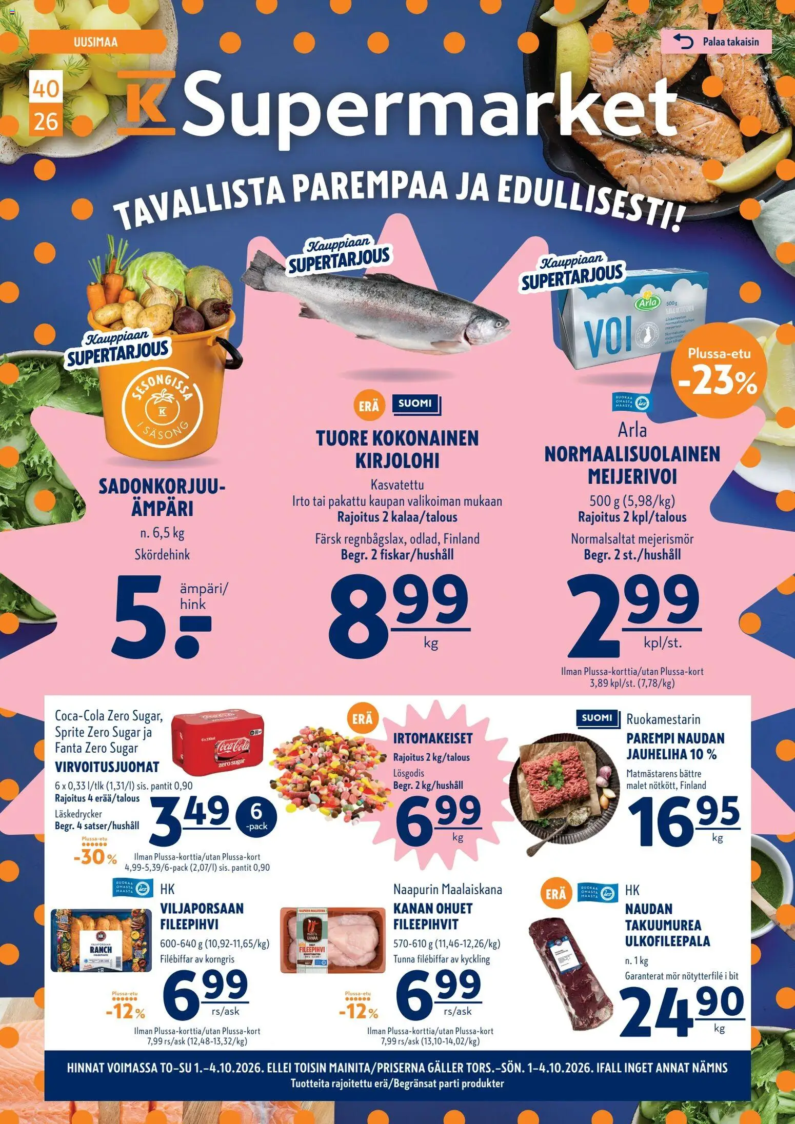 K-Supermarket tarjoukset – voimassa 01/10/2026 alkaen | Sivu: 1