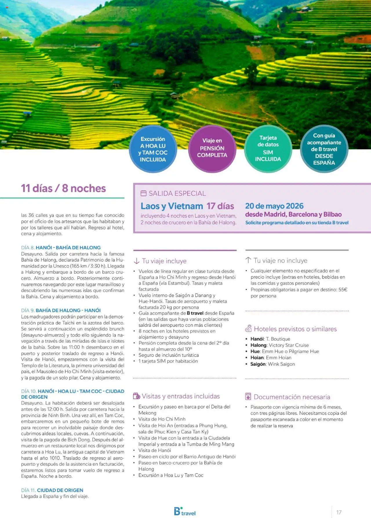 B the travel brand Viajeros Expertos Internacional 2026 │ válido desde el 03/10/2025 | Página: 17 | Productos: Maleta, Bebidas