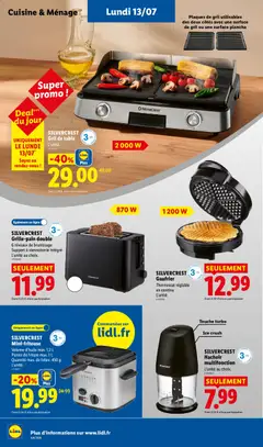 LIDL - Prévisualisation de SILVERCREST Grille-pain double, 6 niveaux de brunissage, Support à viennoiserie intégré, L'unité au choix. valide à partir de 09/07/2026 | Page: 50