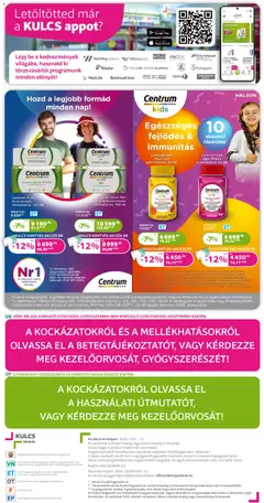 Kulcs Patika akciós újság - amely érvényes a következő dátumtól: 2026.10.01. | Oldal: 20 | Termékek: Multivitamin, Eszköz