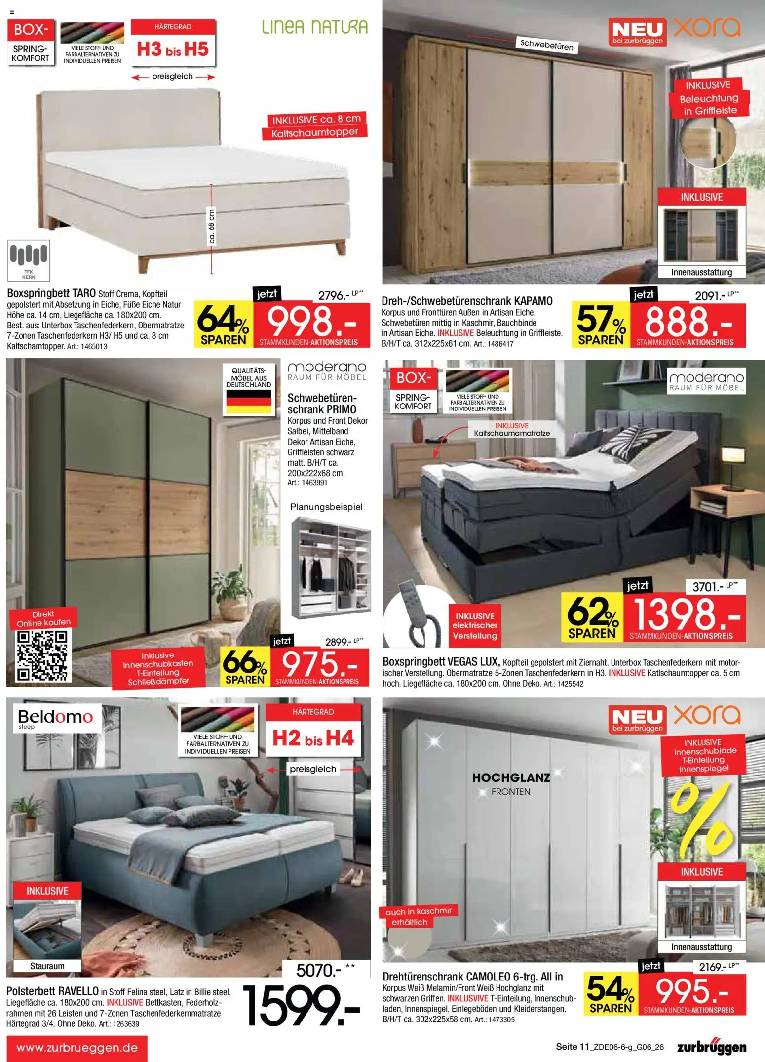 Zurbrüggen Mega Sparpreise – gültig ab 08.06.2026 | Seite: 27 | Produkte: Boxspringbett, Polsterbett, Schrank, Box