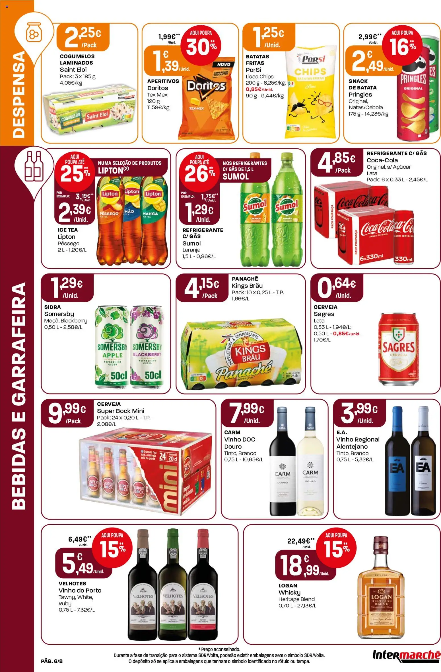 Intermarché Folheto Mini │ válido de 07.05.2026 | Página: 6 | Produtos: Vinho, Cerveja, Somersby, Batatas fritas