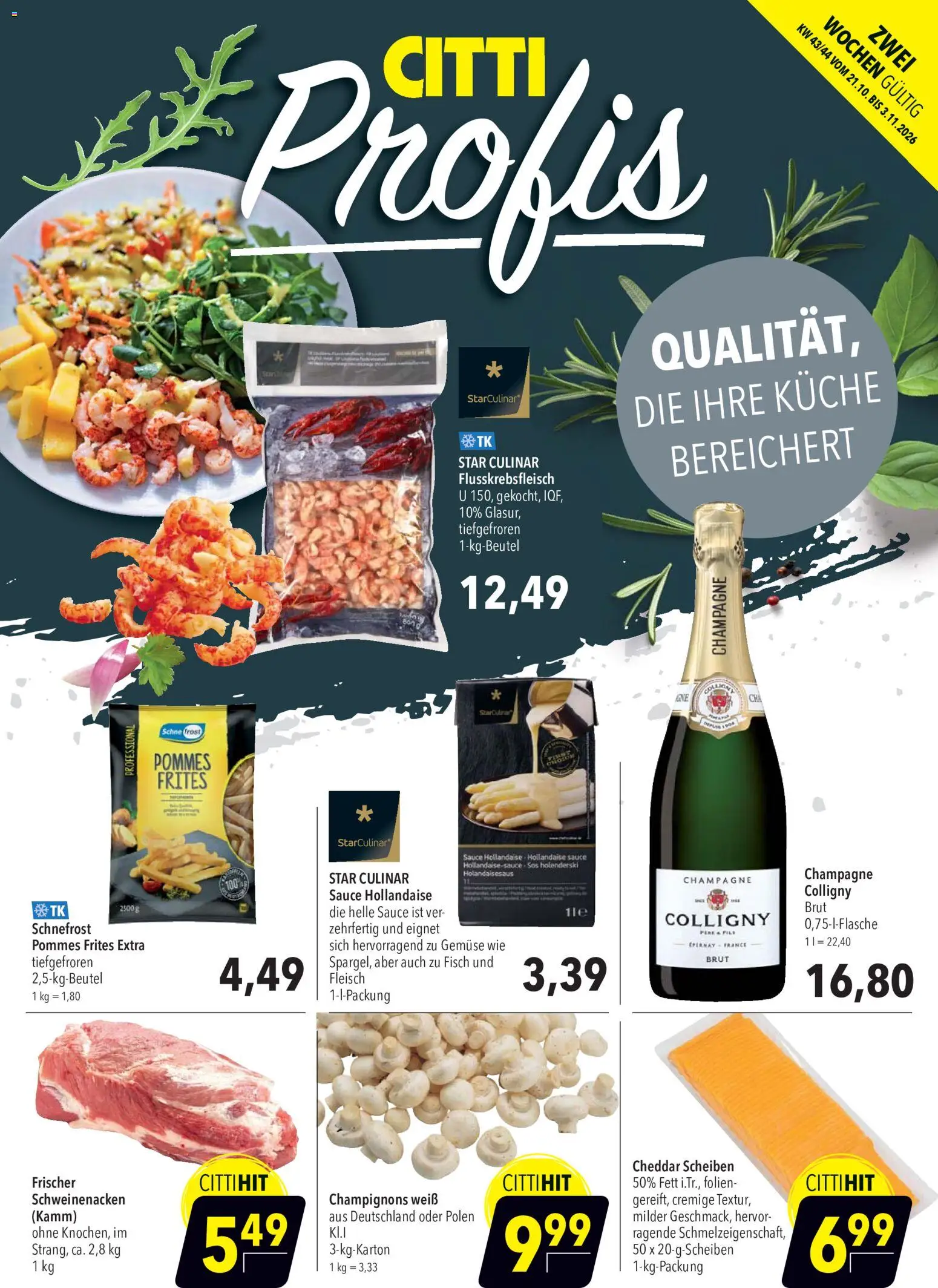 CITTI Markt Aktuelle Angebote für Profis – gültig ab 21.10.2026 | Seite: 1 | Produkte: Pommes, Küche, Fisch, Fleisch