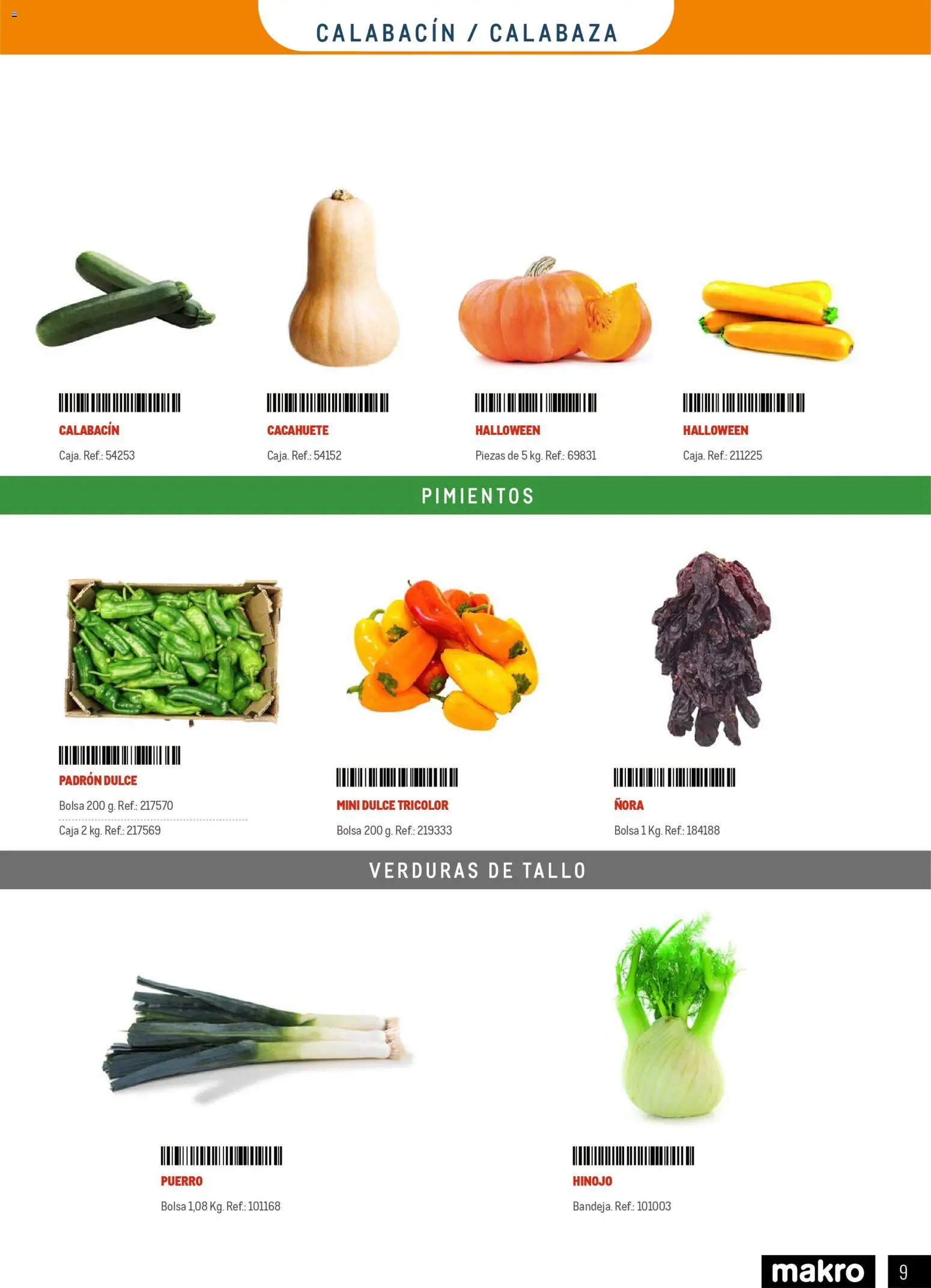 Makro - Especial Frutas y Verduras Canarias │ válido desde el 05.01.2026 | Página: 9 | Productos: Calabacín, Πράσινο τσάι, Bolsa, Caja