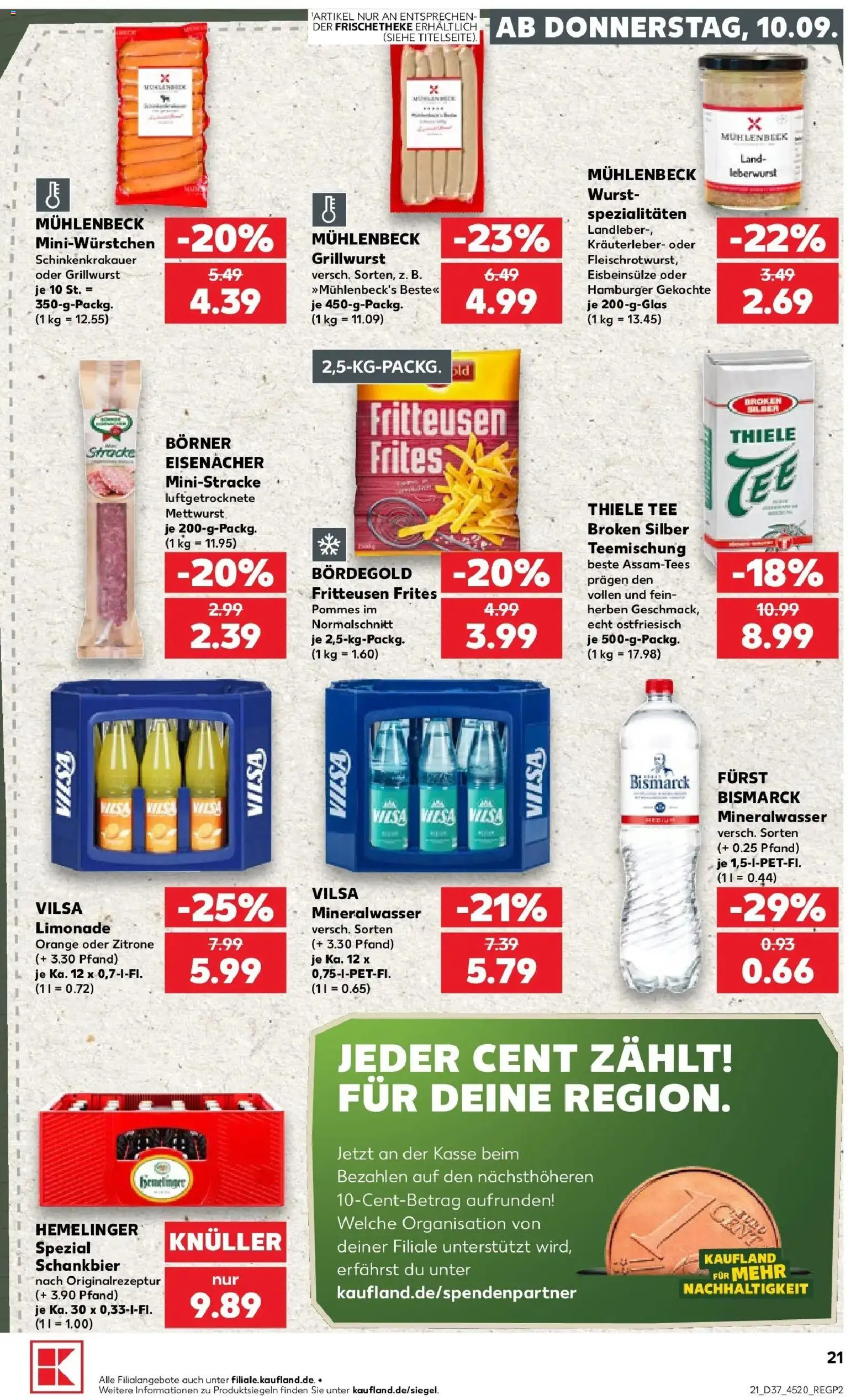 Prospekt Kaufland ab 10.09.2026 » Angebote Online zum Blättern | Seite: 21 | Produkte: Spezialitäten, Pommes, Limonade, Mineralwasser