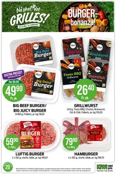 Forhåndsvisning av Hamburger, 4 x 100 g, storfe, Gilde, pr. kg 199,75 gyldig fra 11.05.2026 | Side: 4 | Produkter: Ost, Hamburger, Датчик руху, Curry powder