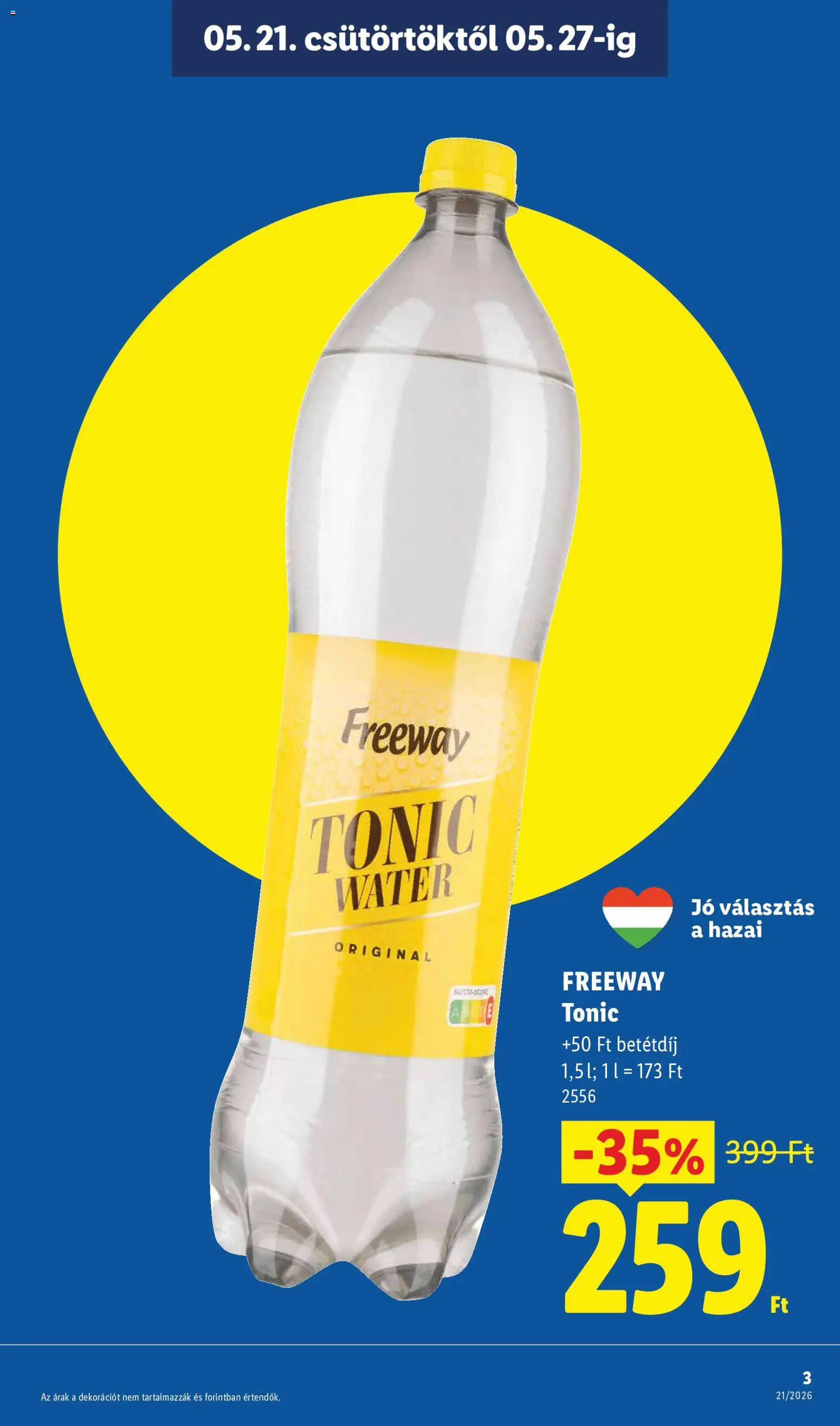 Lidl akciós ujság - amely érvényes a következő dátumtól: 21.05.2026 | Oldal: 3 | Termékek: Tonic