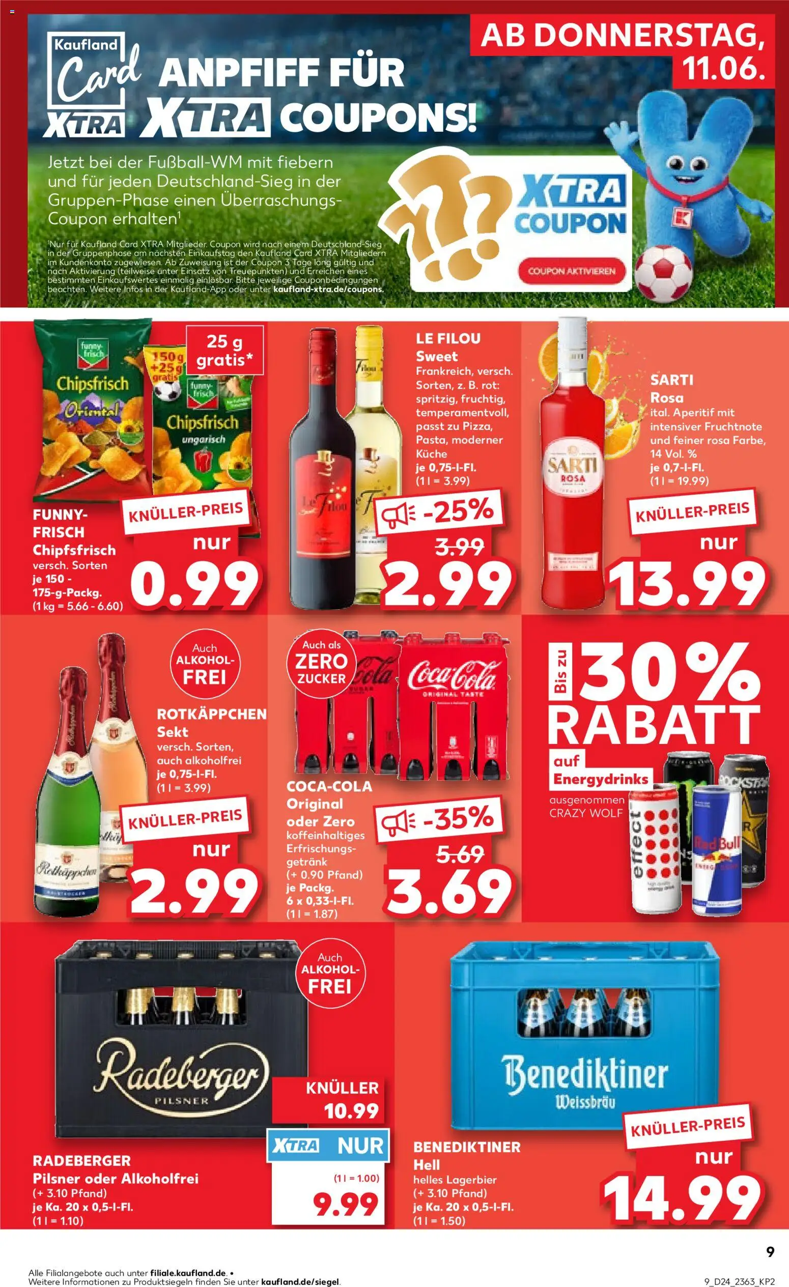 Kaufland Prospekt Bremen – gültig ab 11.06.2026 | Seite: 9 | Produkte: Funny frisch, Küche, Rotkäppchen, Radeberger pilsner