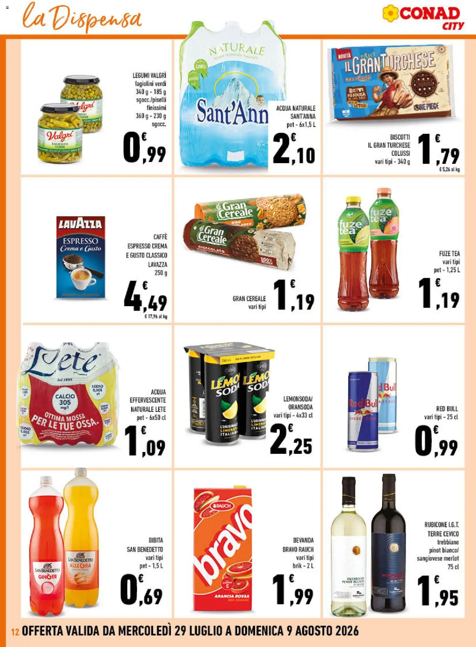 Volantino Conad del 29/07/2026 | Pagina: 12 | Prodotti: Legumi, Crema, Bibita, Red Bull