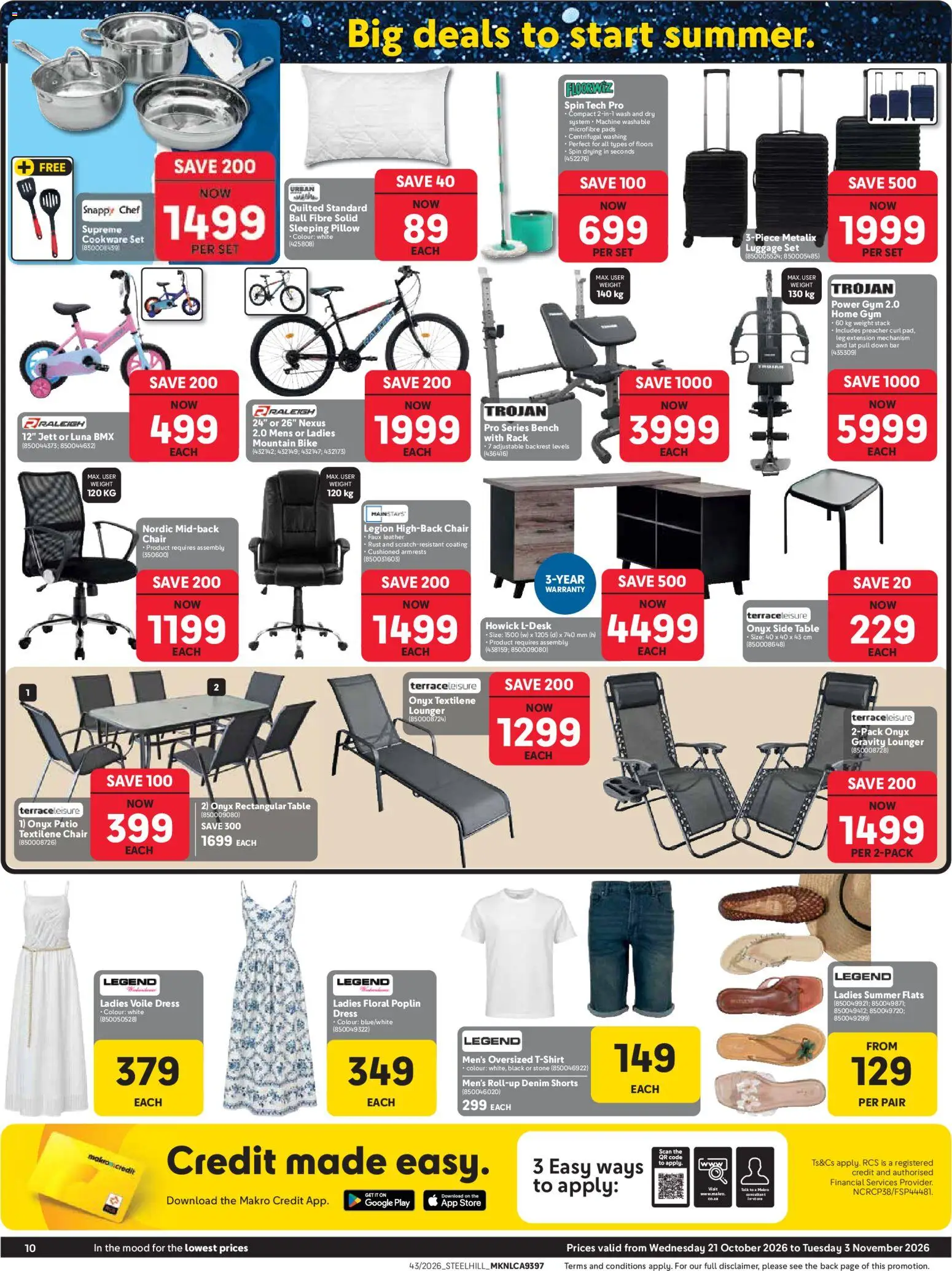 New Makro catalogue – valid from 21/10/2026 | Page: 10 | Products: Dress, Shorts, Chair, Cookware