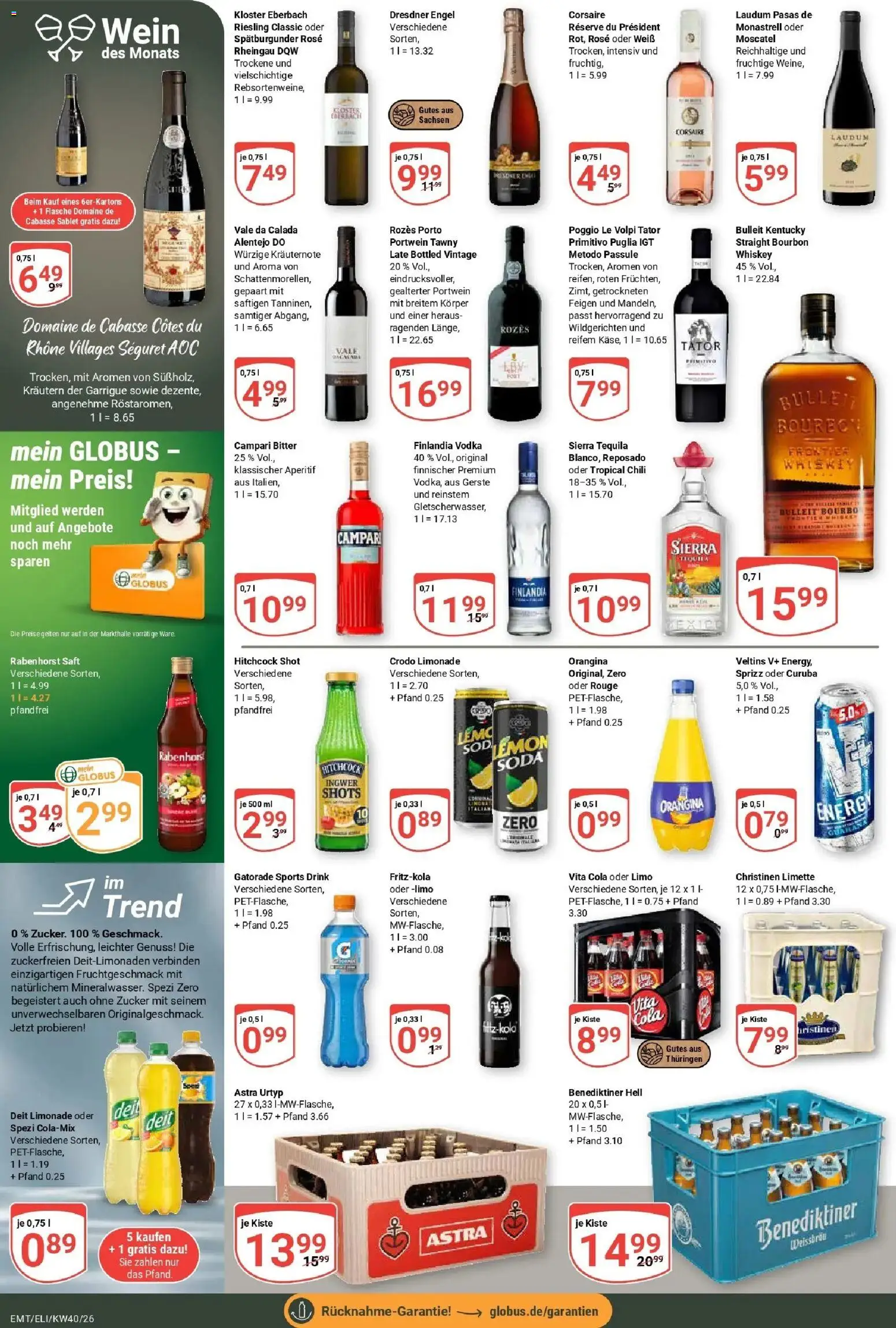 Globus Prospekt Erfurt-Linderbach (ab 28.09.2026) » Angebote online | Seite: 18 | Produkte: Astra, Chili, Saft, Bourbon