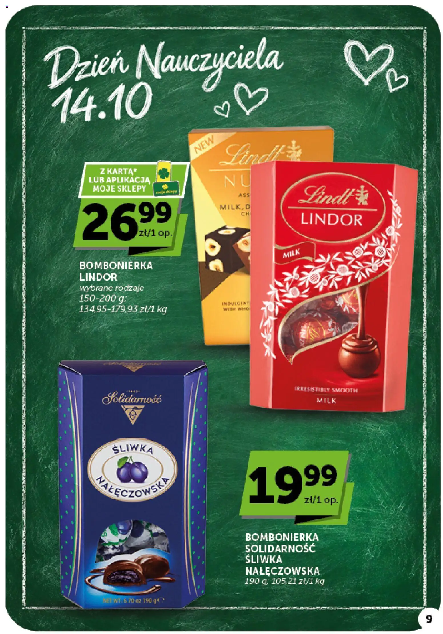 Euro Sklep gazetka - Market od 08.10.2026 | Strona: 9 | Produkty: Lindt, Śliwka nałęczowska, Bombonierka, Lindor