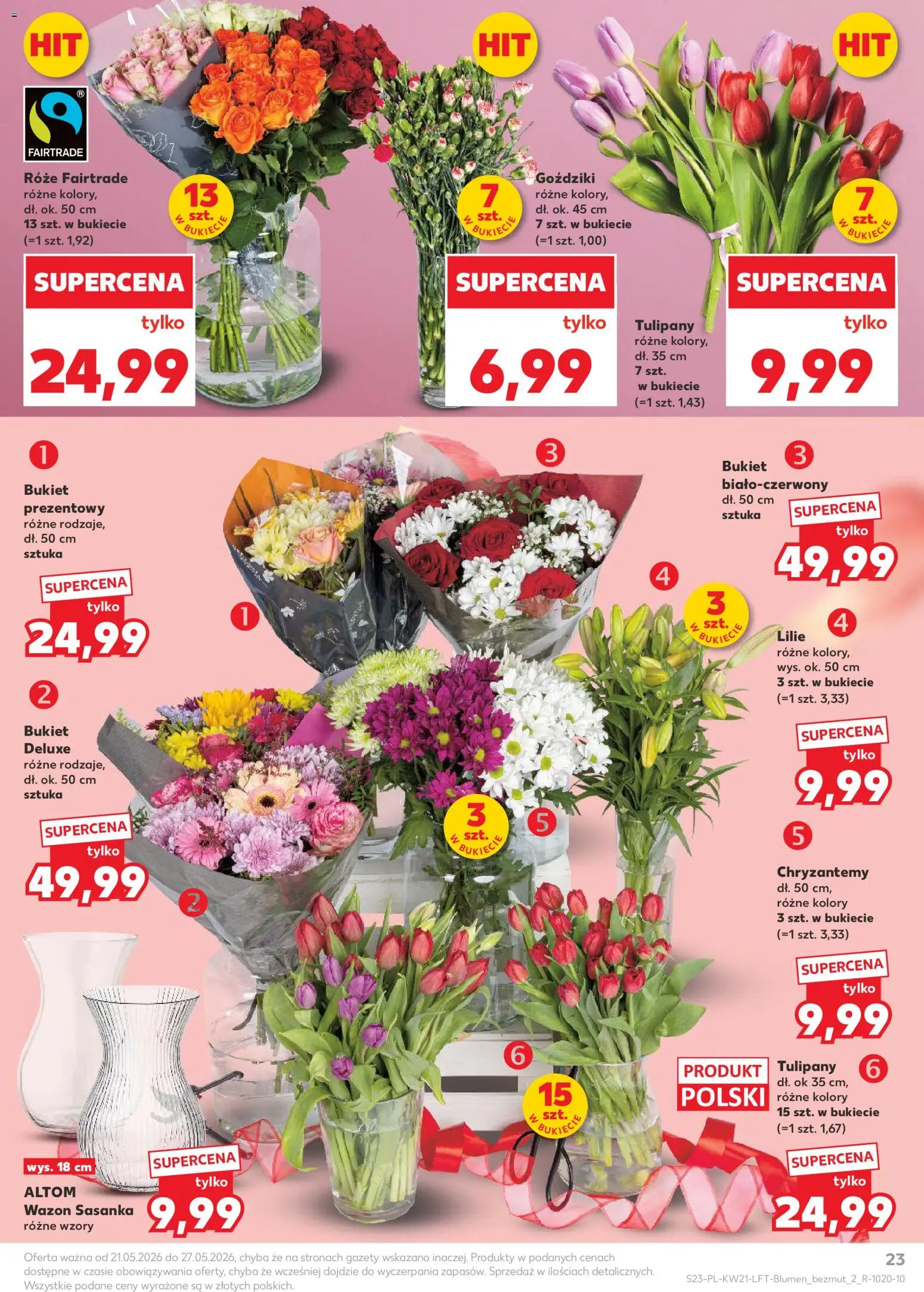 Kaufland Polsko leták od 21.05.2026 | Strana: 23 | Produkty: Deluxe, Tulipány