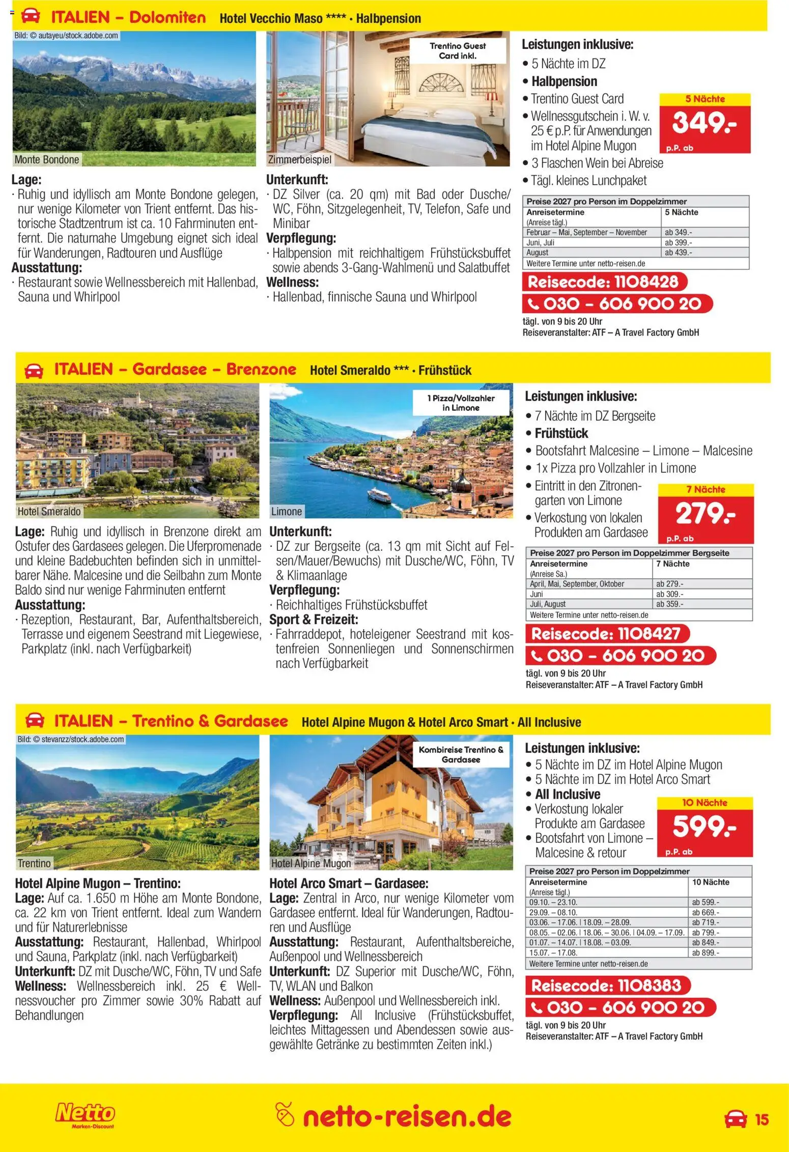 Netto Reisen Prospekt – gültig ab 01.10.2026 | Seite: 15 | Produkte: Klimaanlage, Bad, Wein, TV