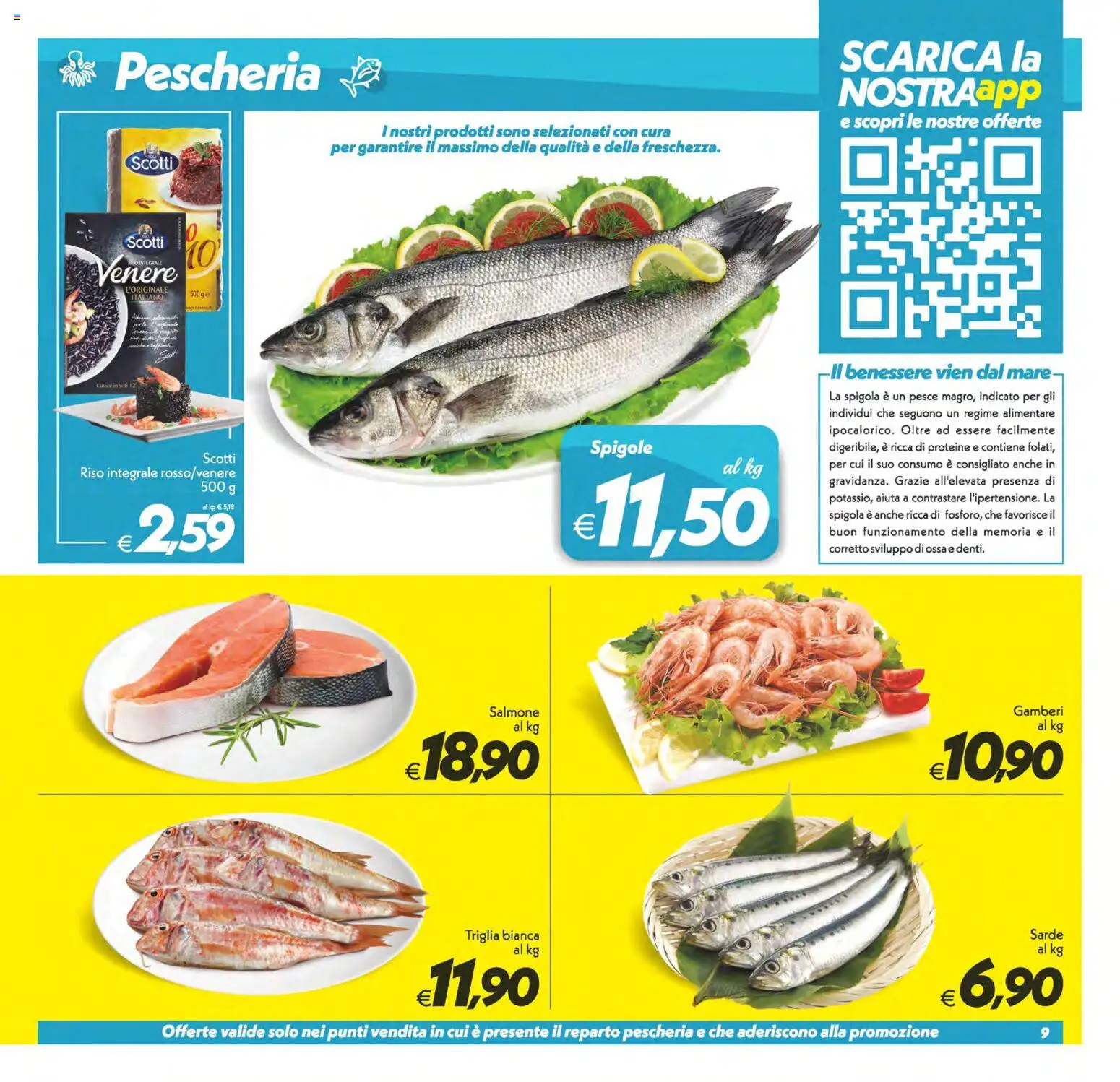 Volantino SuperConveniente del 09.06.2026 | Pagina: 9 | Prodotti: Riso, Pesce, Gamberi, Spigola
