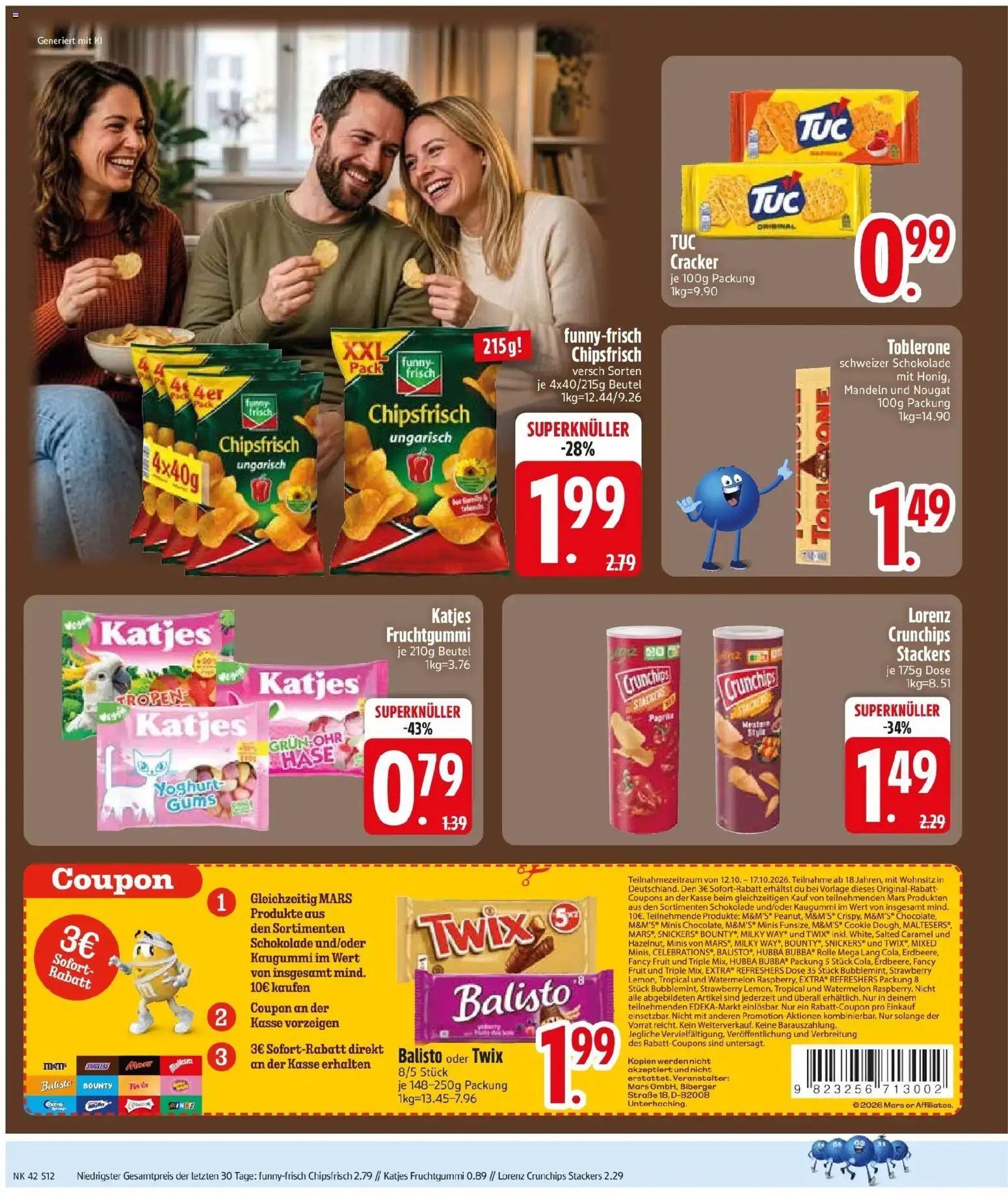 Edeka Prospekt München (ab 12.10.2026) » Angebote Online | Seite: 14 | Produkte: Kaugummi, M&M's, Snickers, Twix