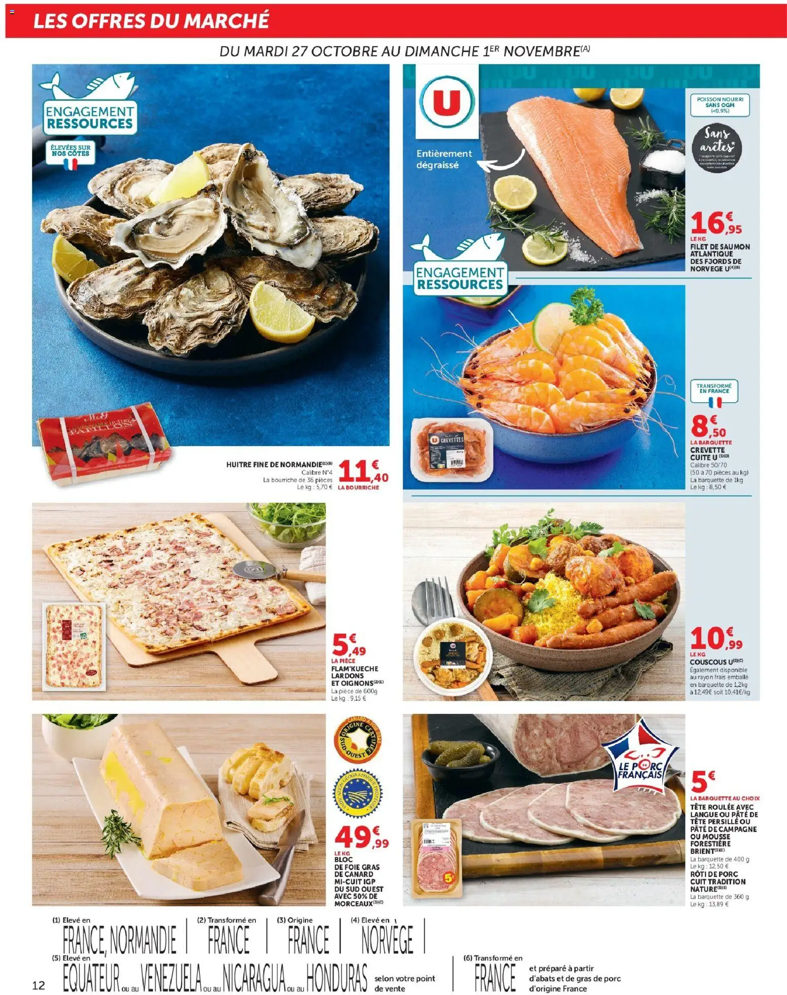 {H1} | Page: 12 | Produits: Crevette, Mousse, Rôti de porc, Saumon
