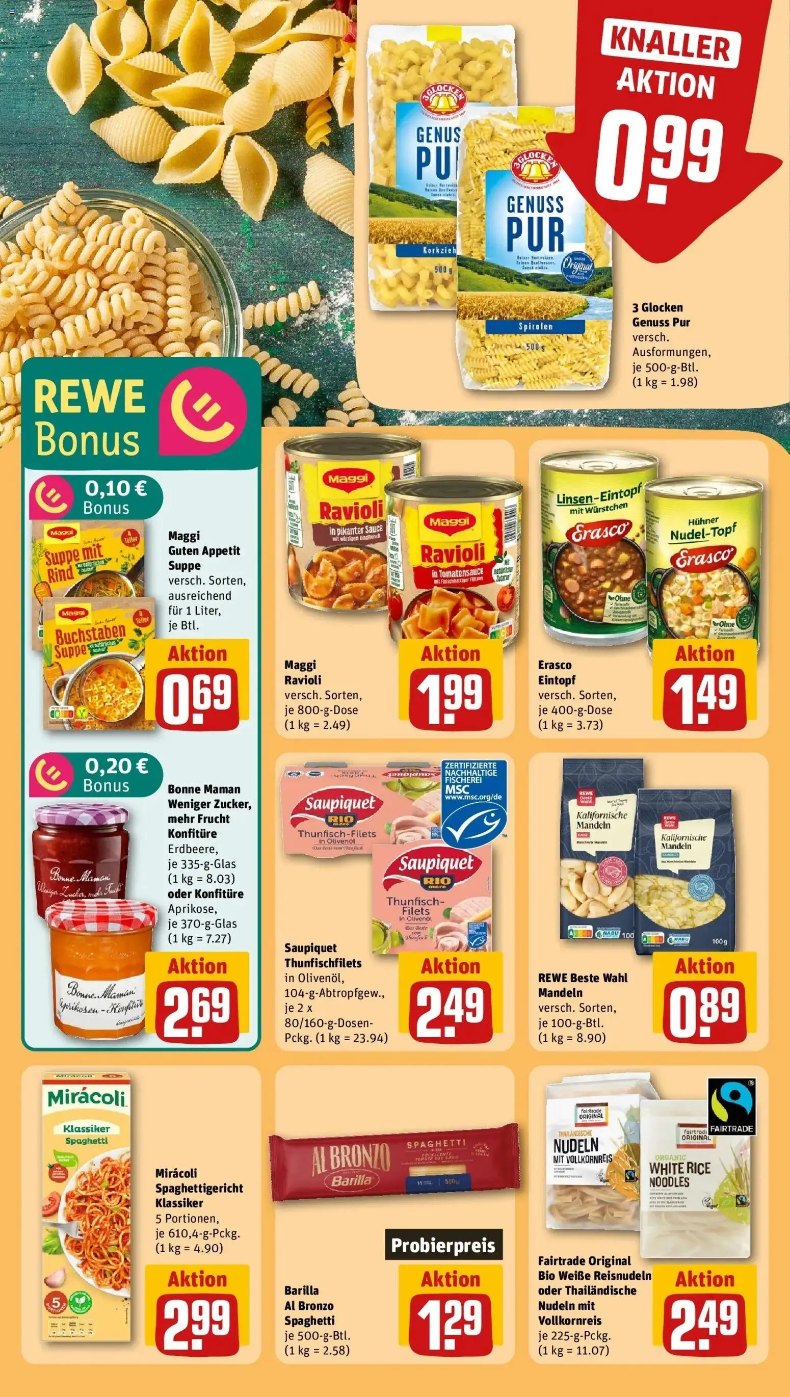 Rewe Prospekt Greiz – gültig ab 08.06.2026 | Seite: 26 | Produkte: Mandeln, Nudeln, Erasco, Bonne maman