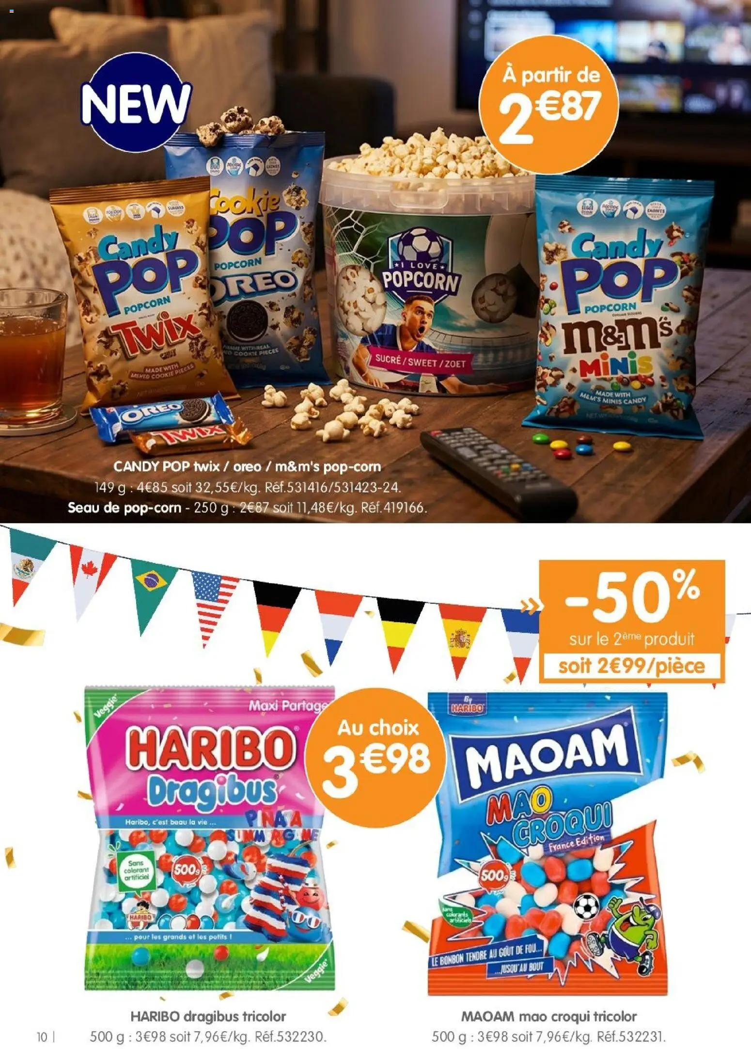 {H1} | Page: 10 | Produits: Sucre, Popcorn