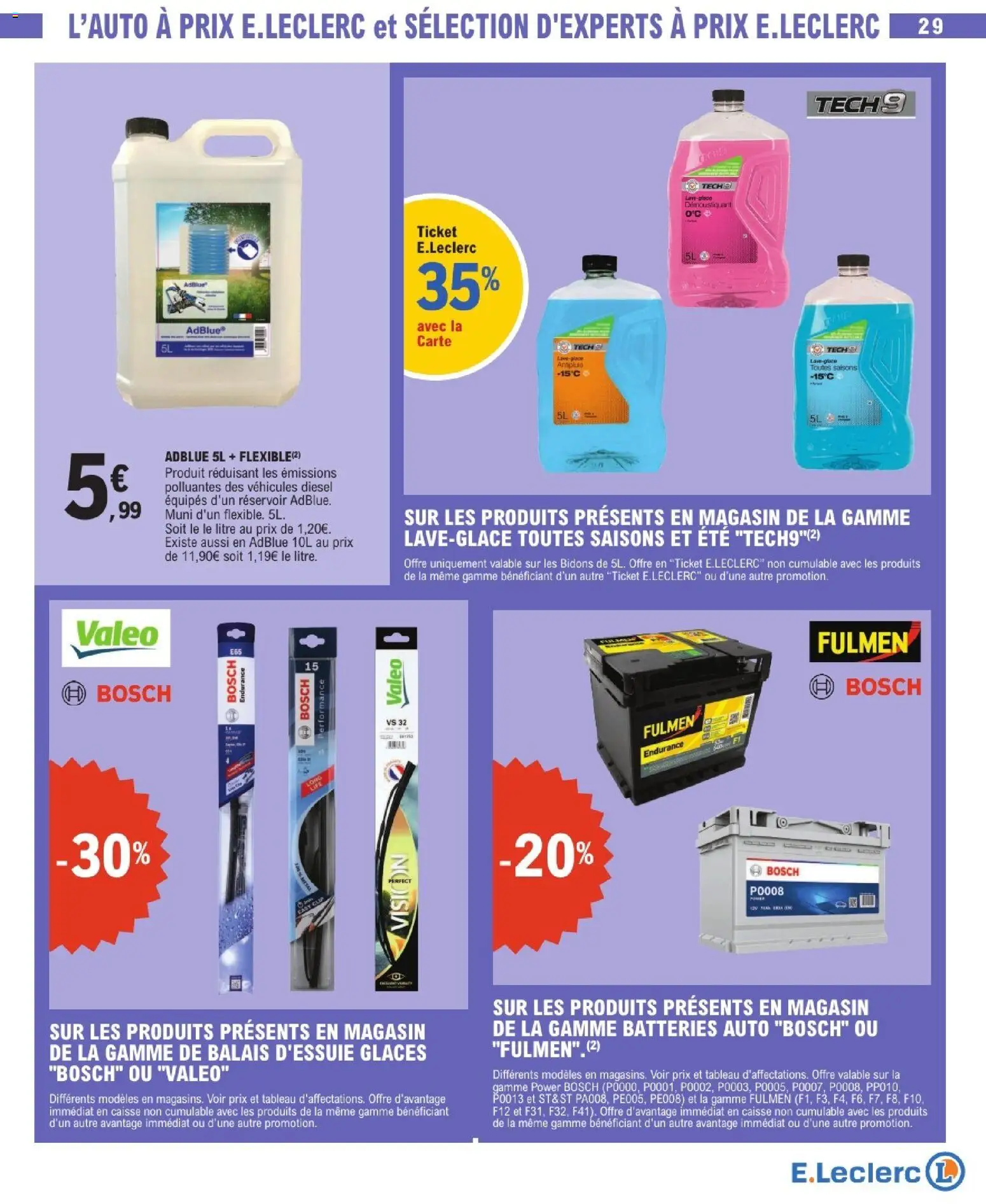 {H1} | Page: 29 | Produits: Glaces, AdBlue