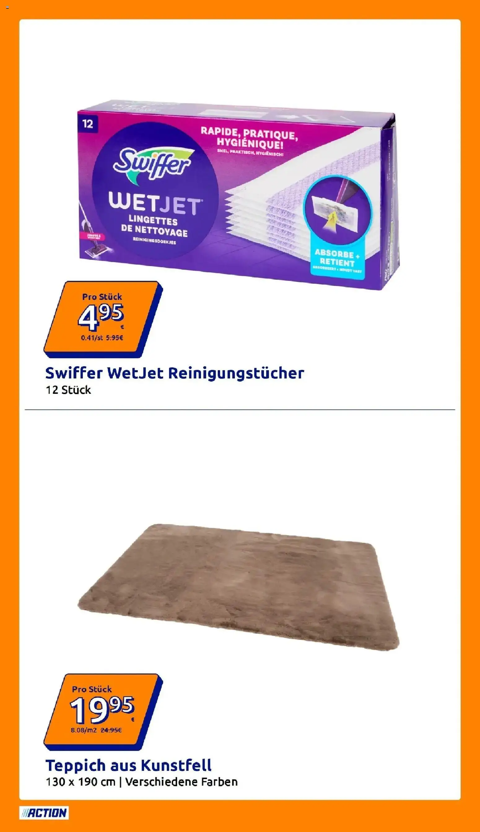 Action Aktueller Prospekt ab 07.10.2026 → Angebote nächste Woche | Seite: 30 | Produkte: Teppich, Reinigungstücher, Swiffer