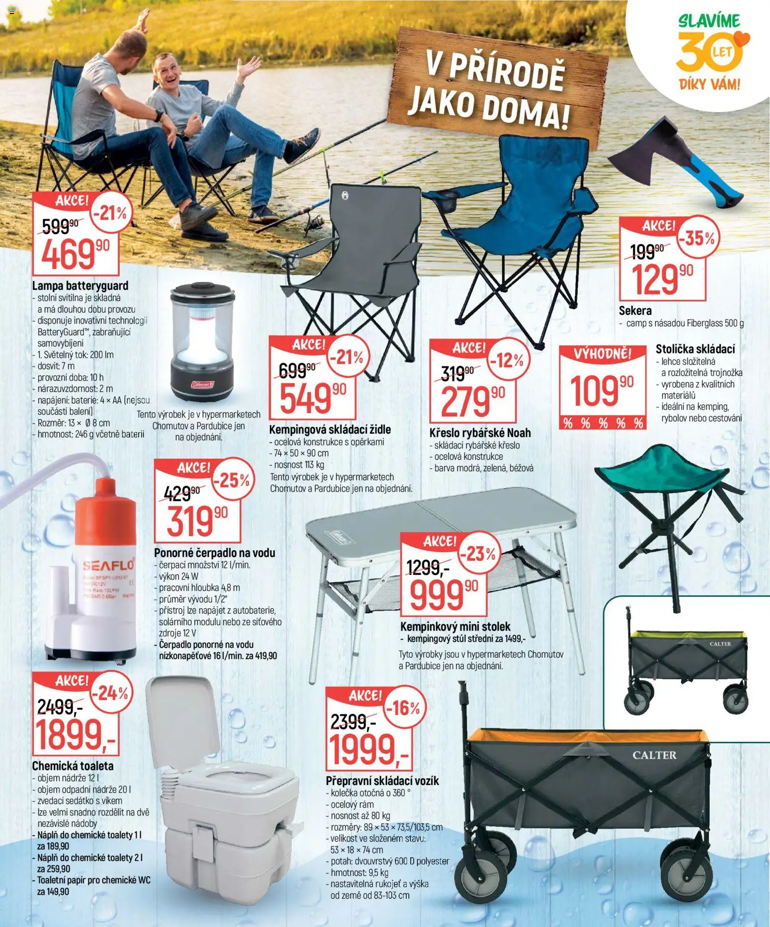Globus leták - Léto od 03.06.2026 | Strana: 19 | Produkty: Sekera, Křeslo, Čerpadlo na vodu, Kempingový stůl