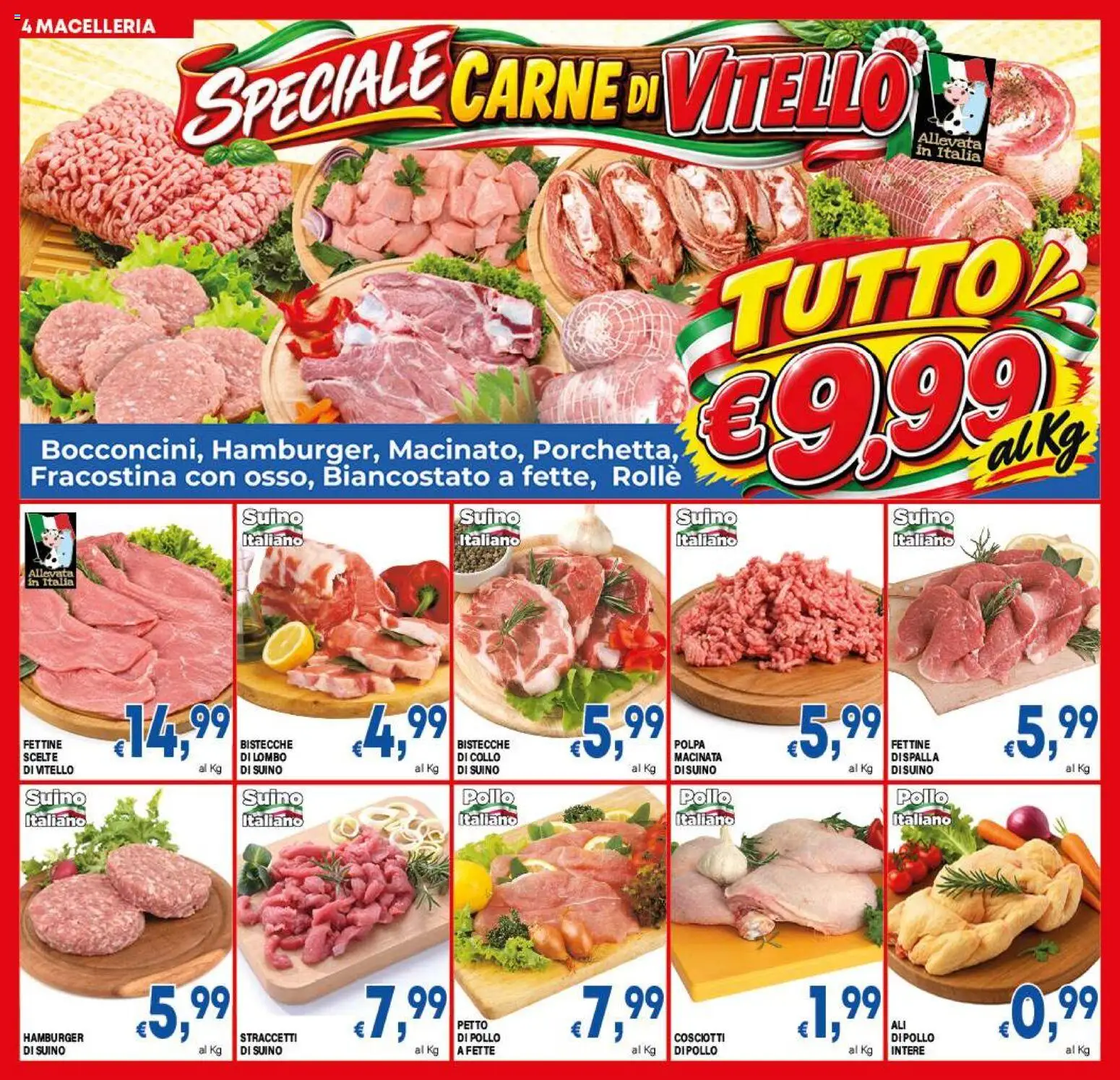 Volantino DEM del 21/08/2026 | Pagina: 4 | Prodotti: Pollo, Vitello, Carne, Hamburger