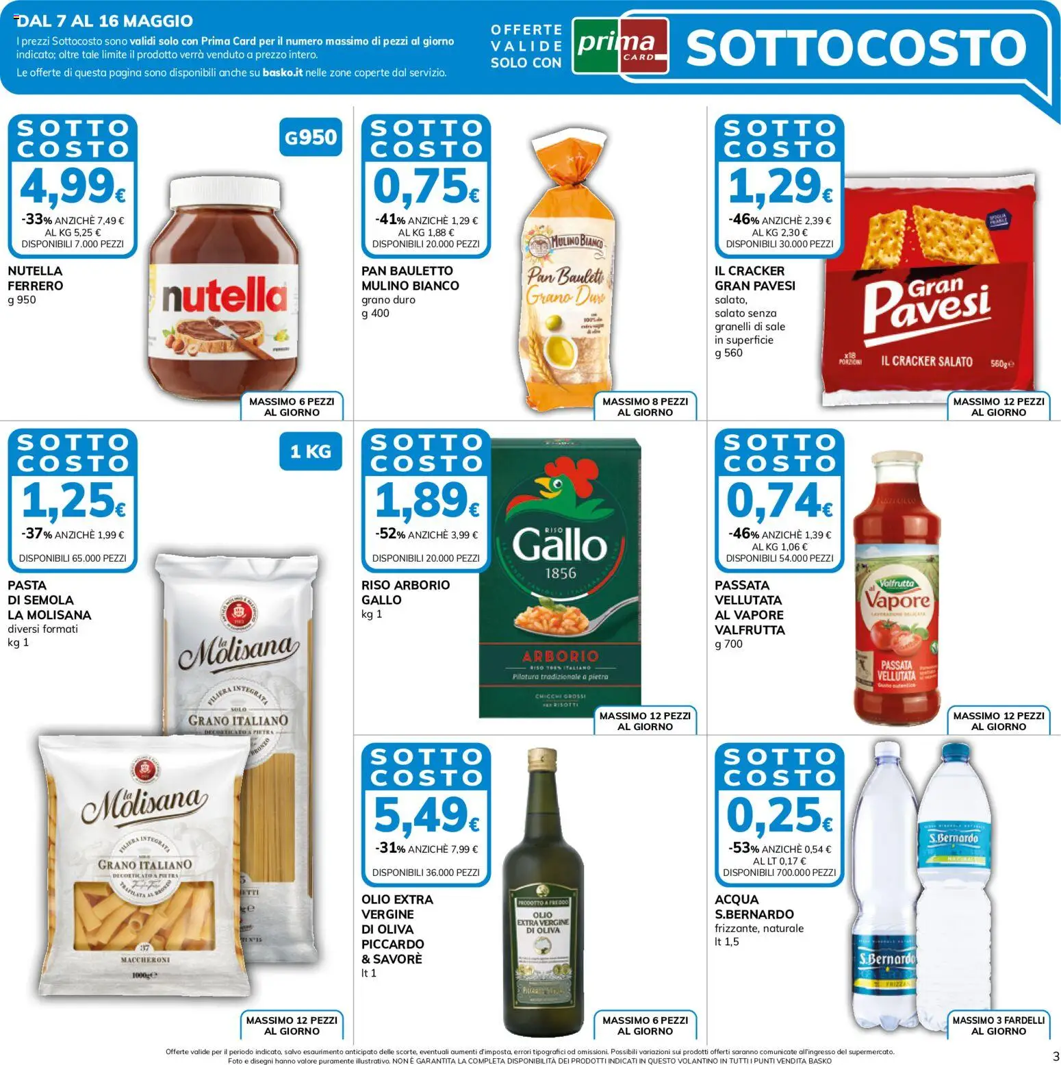 Volantino Basko del 07.05.2026 | Pagina: 3 | Prodotti: Riso, Sale, Olio, Pasta
