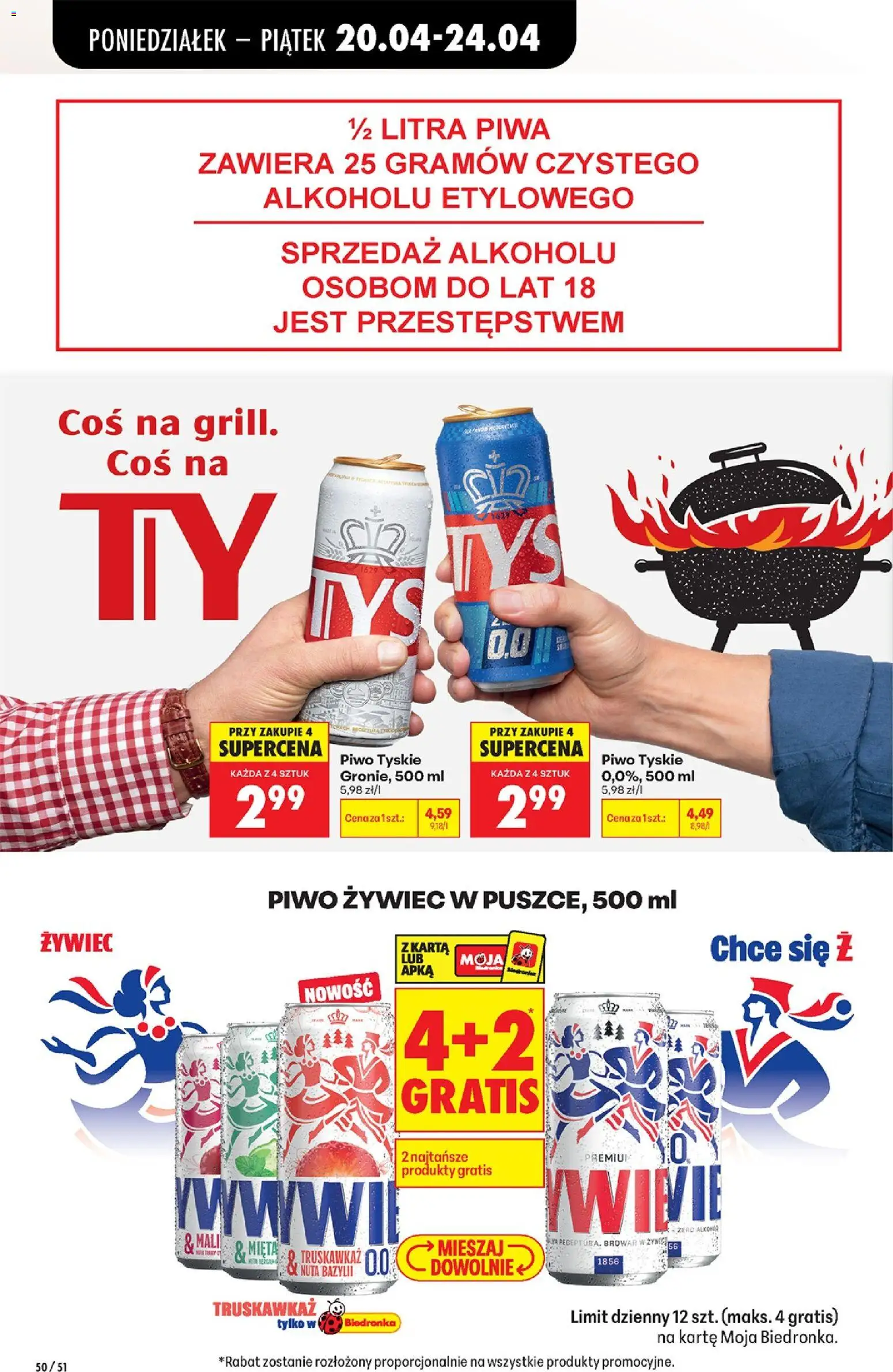 Biedronka gazetka od poniedziałku od 20.04.2026 | Strona: 88 | Produkty: Mięta, Tyskie, Piwo, Alkohol