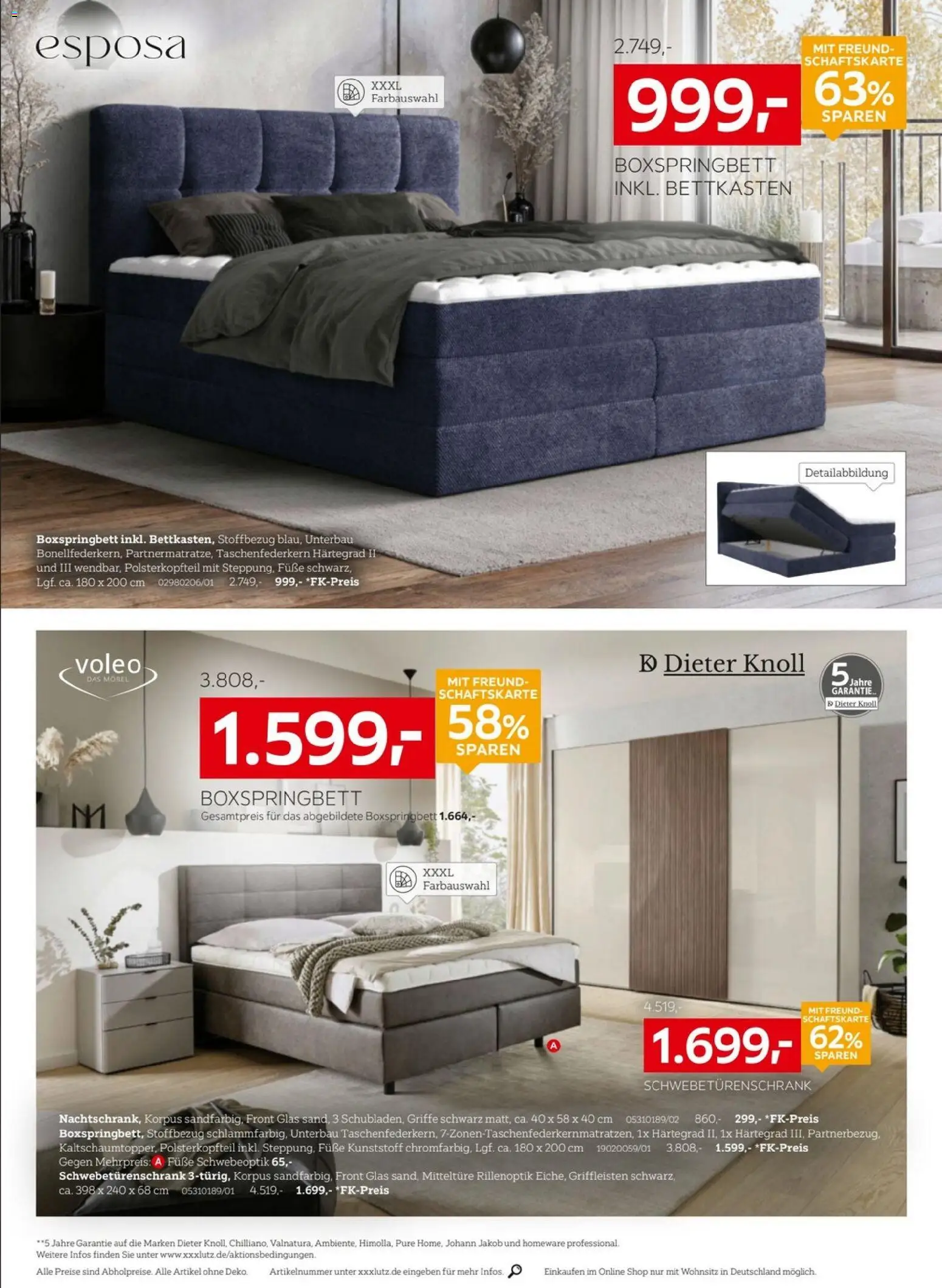 XXXLutz Jubiläum – gültig ab 08.08.2026 | Seite: 12 | Produkte: Schwebetürenschrank, Boxspringbett