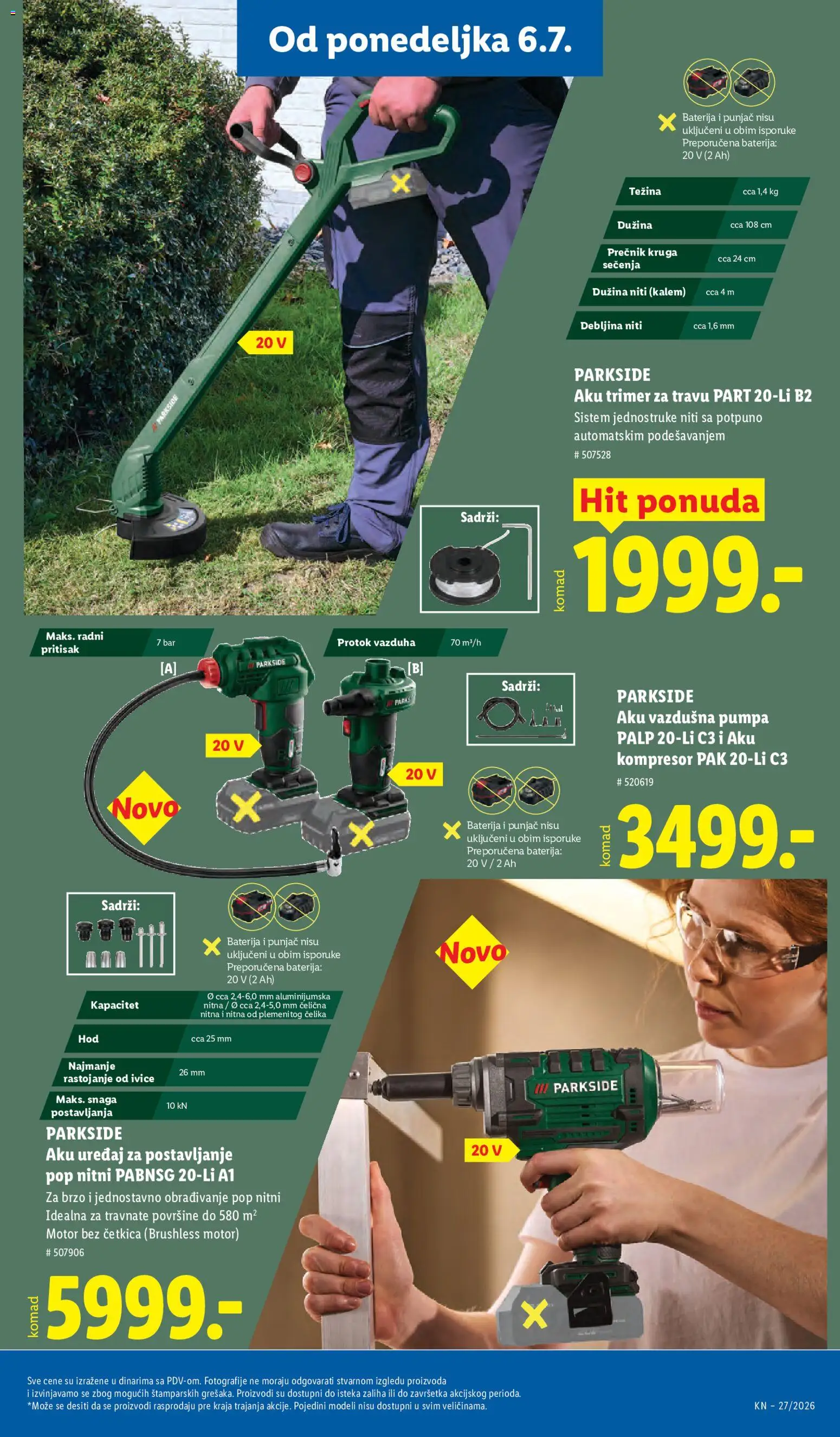 Lidl katalog - važi od 02.07.2026 | Strana: 85 | Proizvode: Parkside, Baterija, Trimer