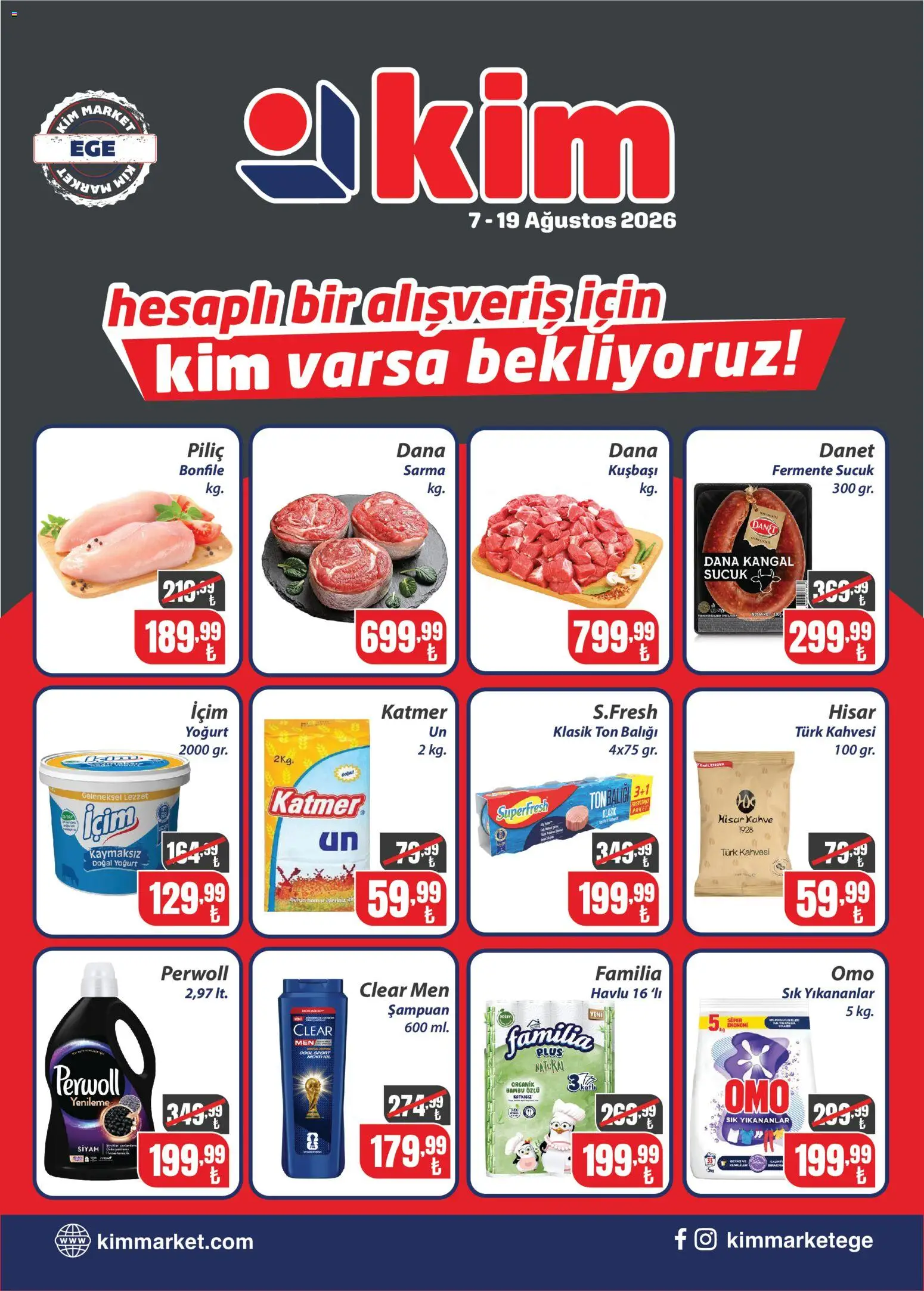 Kim Market Katalog - 07 Ağustos 2026 tarihinden itibaren geçerlidir | Sayfa: 1 | Ürünler: Şampuan, Yoğurt, Piliç, Sucuk