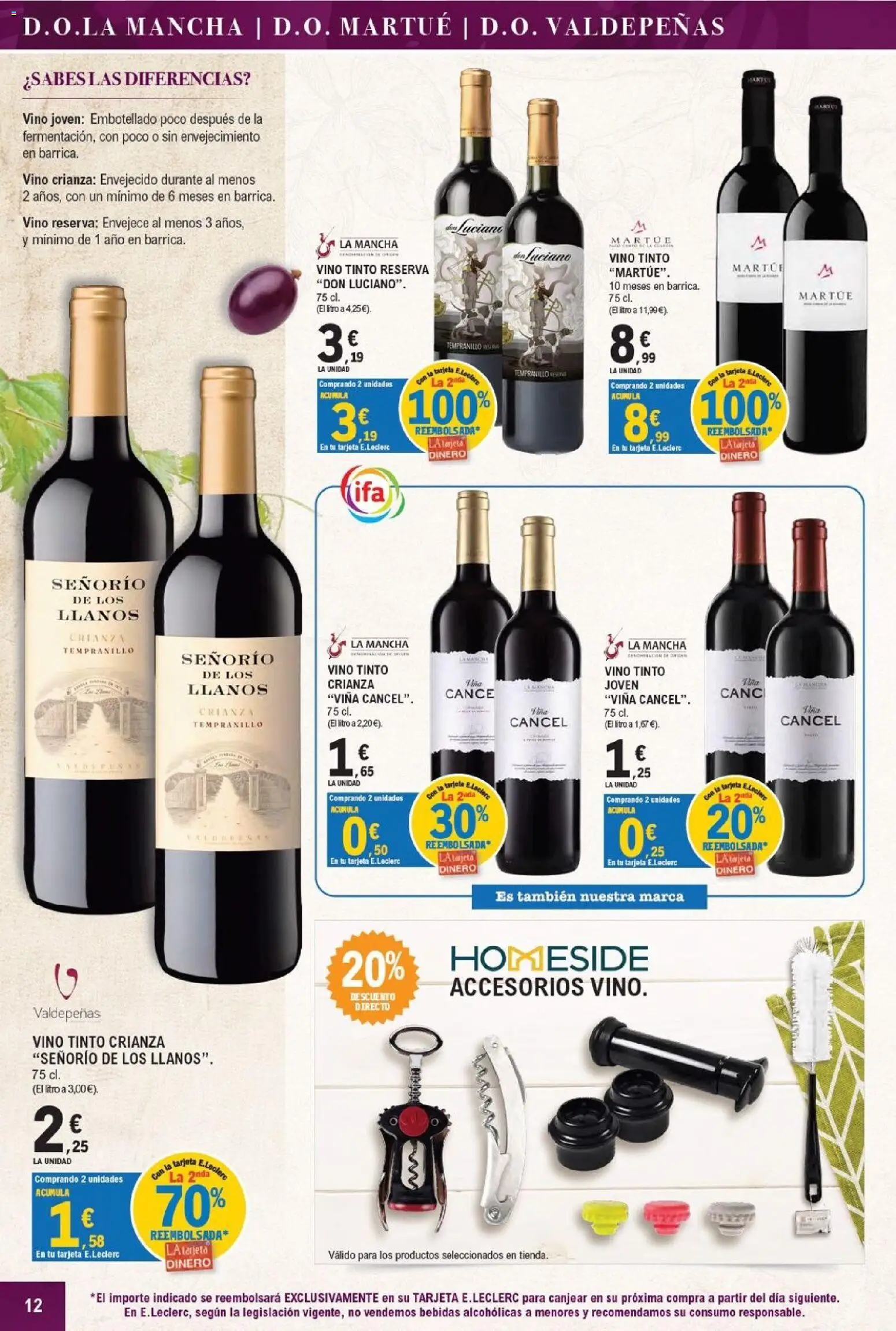 E.Leclerc - Miranda de Ebro │ válido desde el 16/09/2026 | Página: 12 | Productos: Vino tinto, Vino, Bebidas