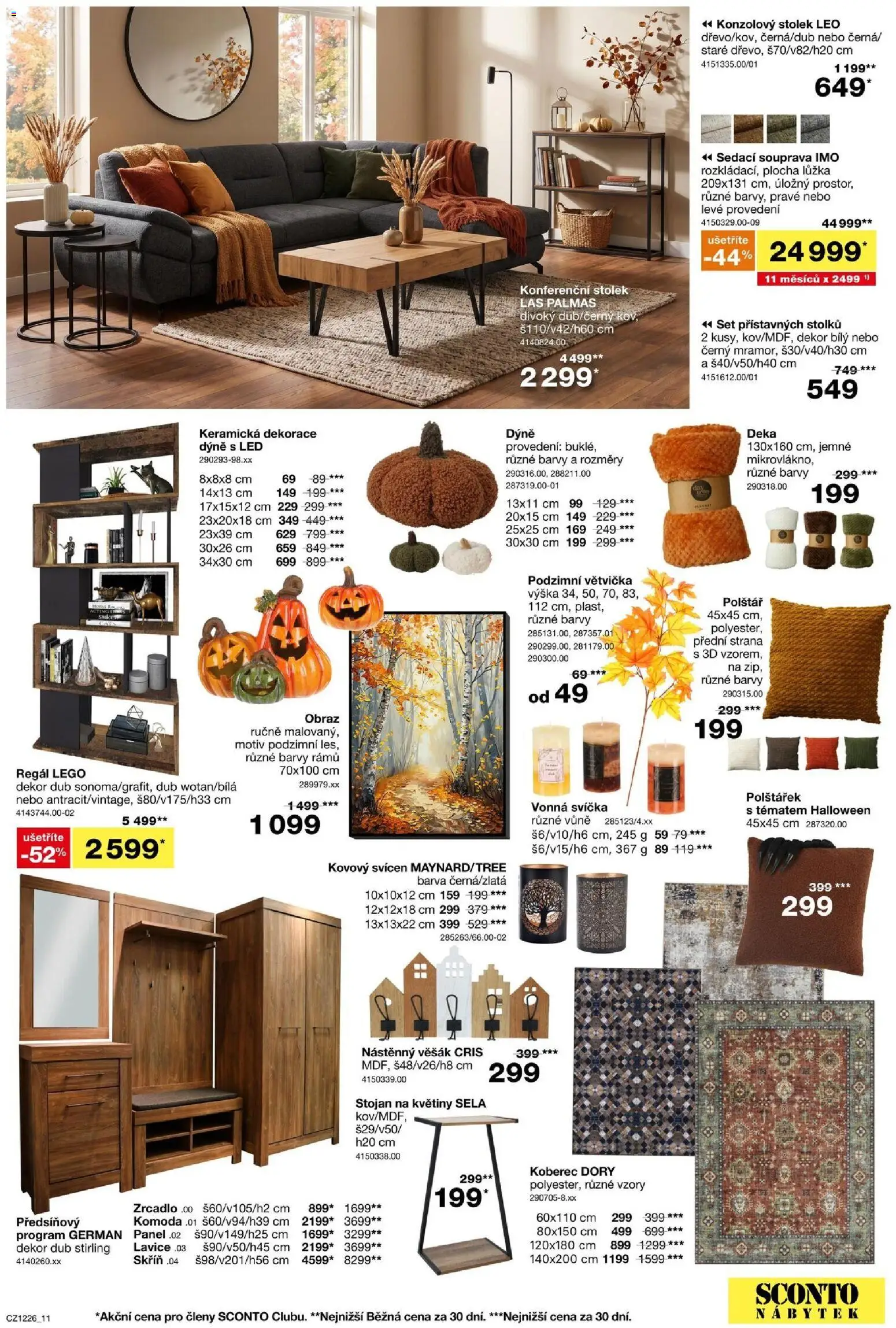 Sconto nábytek leták od 23.09.2026 | Strana: 11 | Produkty: Deka, Svíčka, Stolek, Skříň