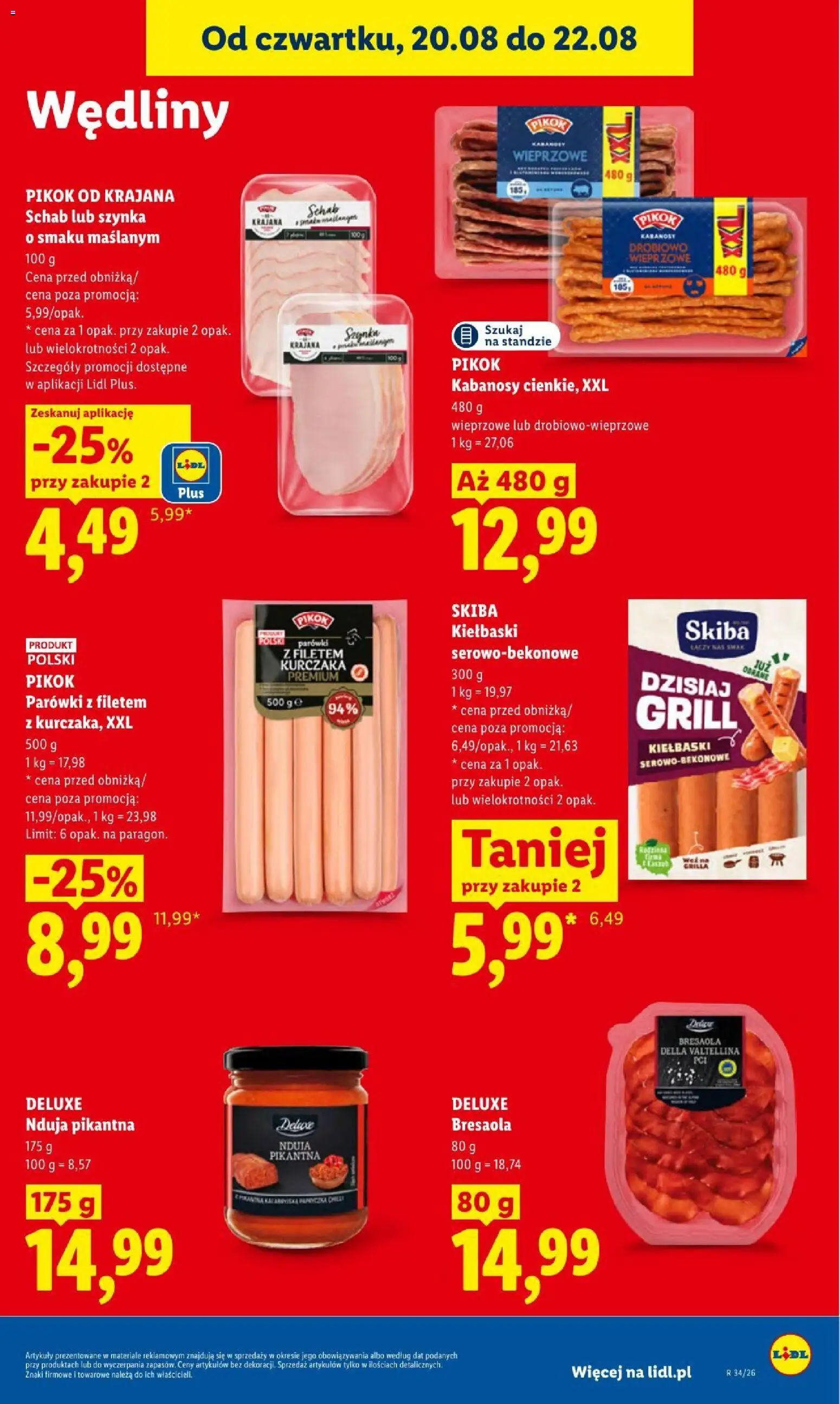 Lidl gazetka od 20.08.2026 | Strona: 71 | Produkty: Grill, Kabanosy, Parówki, Kiełbaski