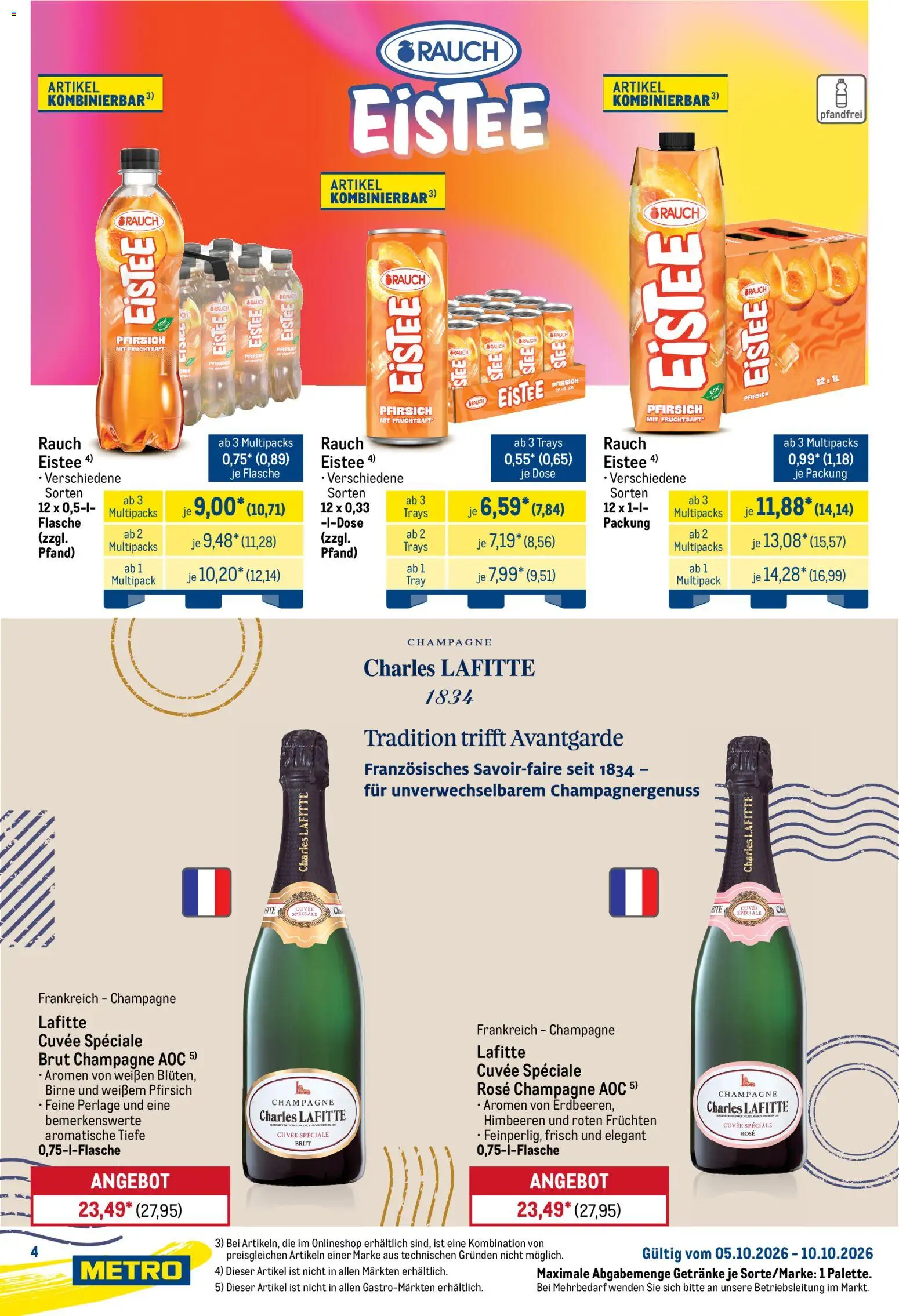Metro Starke Marken – gültig ab 05.10.2026 | Seite: 4 | Produkte: Himbeeren, Pfirsich, Birne, Fruchtsaft