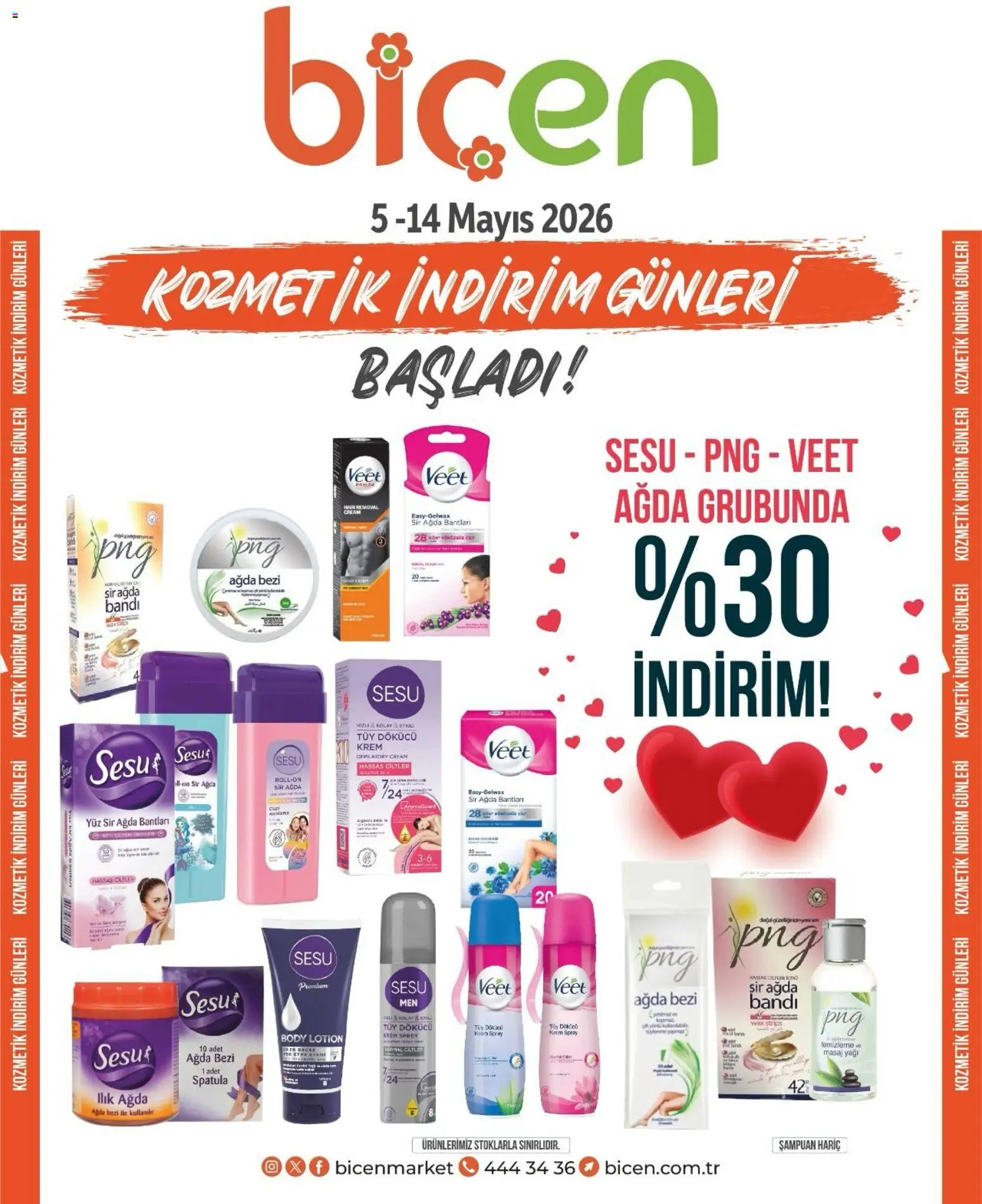 Biçen Market - Kozmetik indirim günleri - 05.05.2026 tarihinden itibaren geçerlidir | Sayfa: 10 | Ürünler: Şampuan, Krem, Spatula