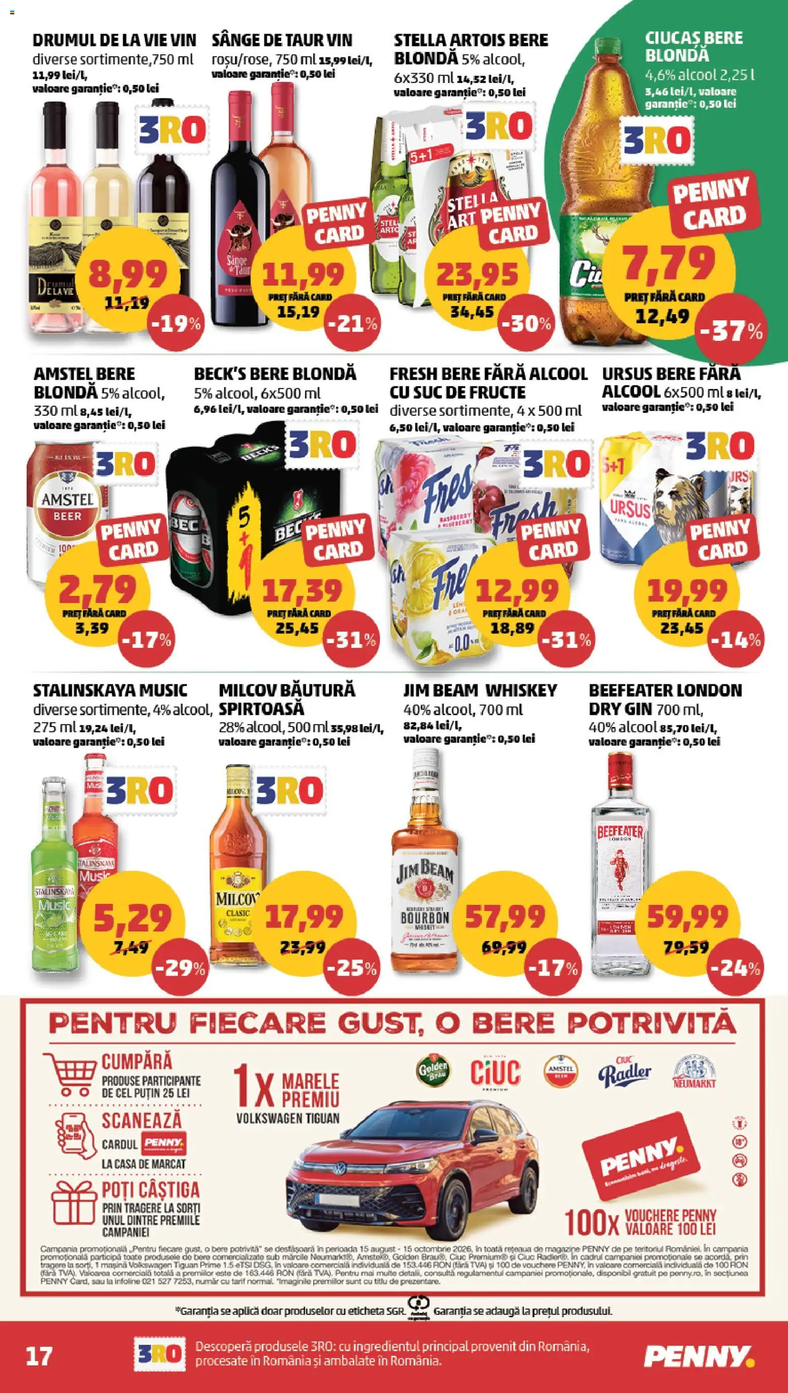 Noul catalog PENNY – valabil de la 19.08.2026 | Pagină: 17 | Produse: Ursus, Bere fara alcool, Art, Gin