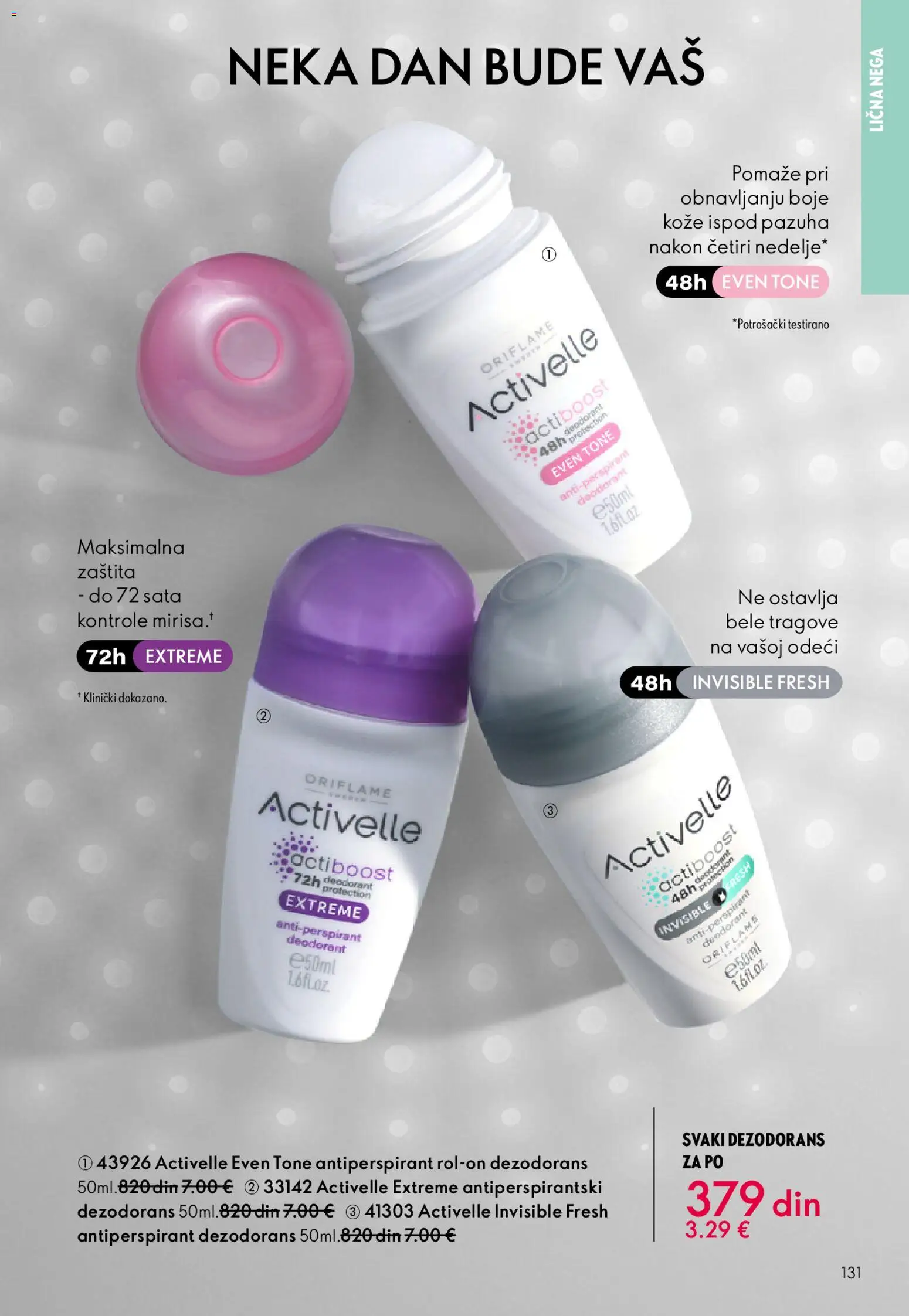 Oriflame katalog - važi od 01.04.2026 | Strana: 131 | Proizvode: Dezodorans, Antiperspirant