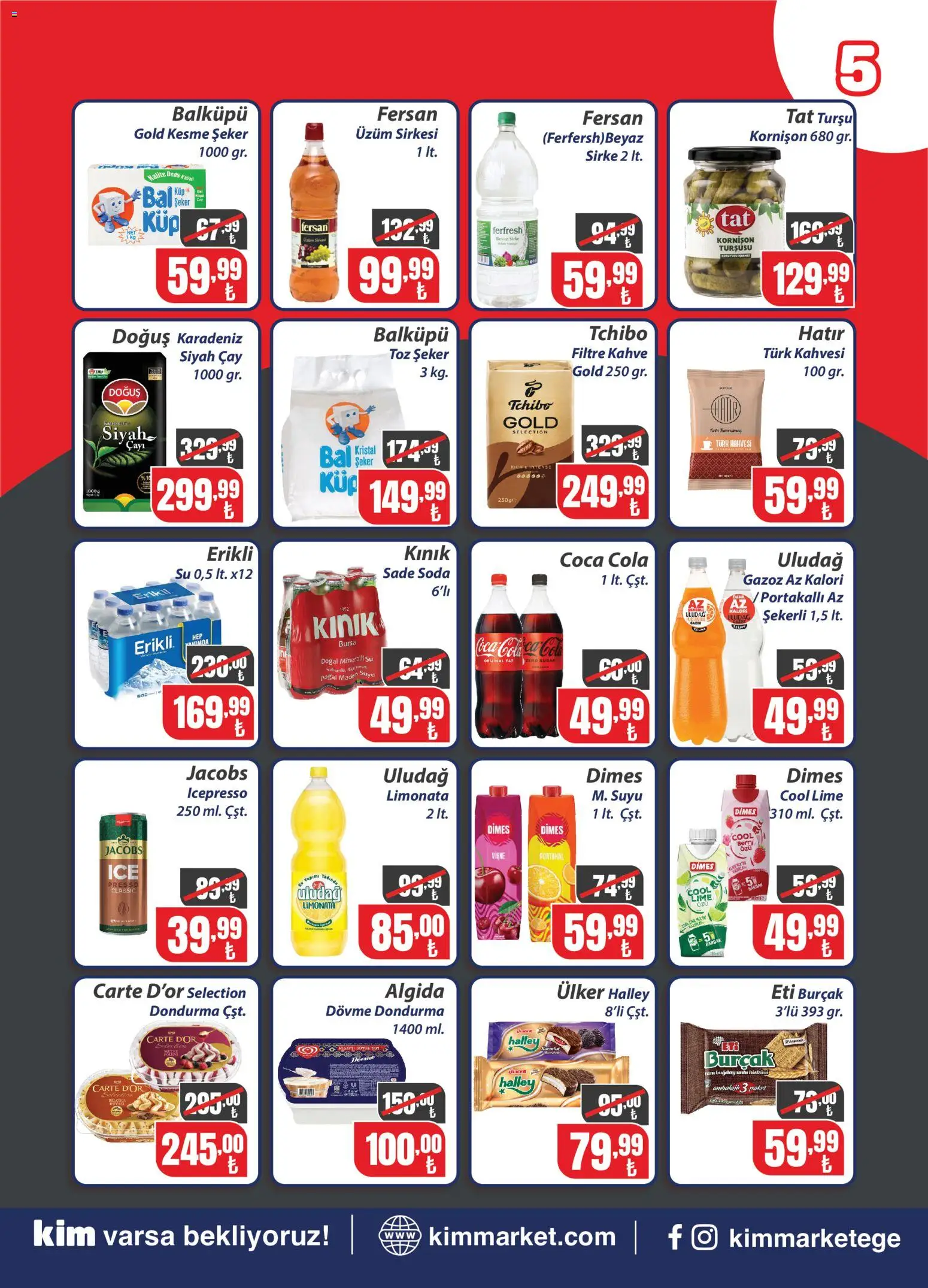 Kim Market Katalog - 20 Temmuz 2026 tarihinden itibaren geçerlidir | Sayfa: 5 | Ürünler: Limonata, Sirke, Çay, Su