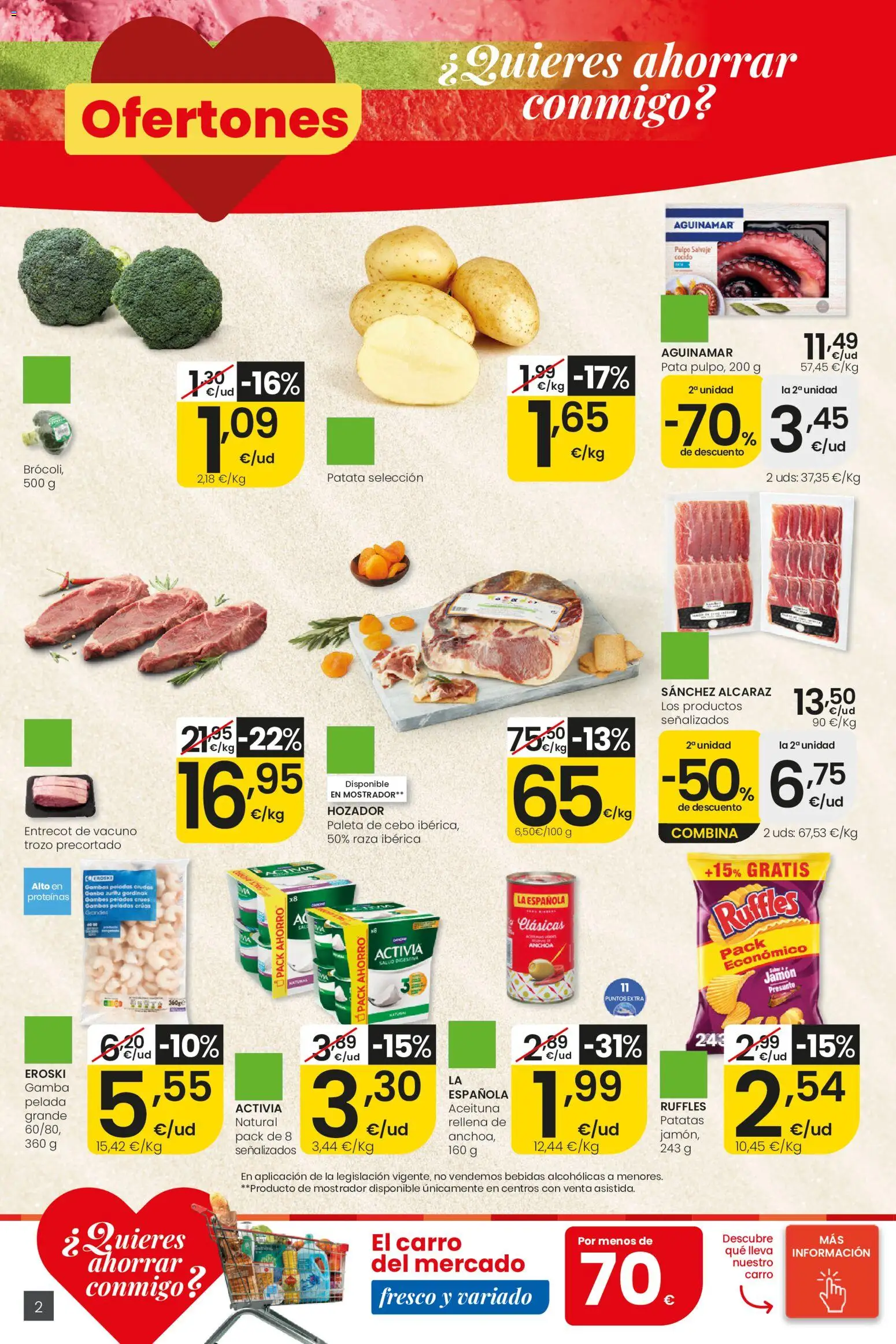 Eroski Ofertones de verano │ válido desde el 28.05.2026 | Página: 2 | Productos: Jamón, Anchoa, Gamba