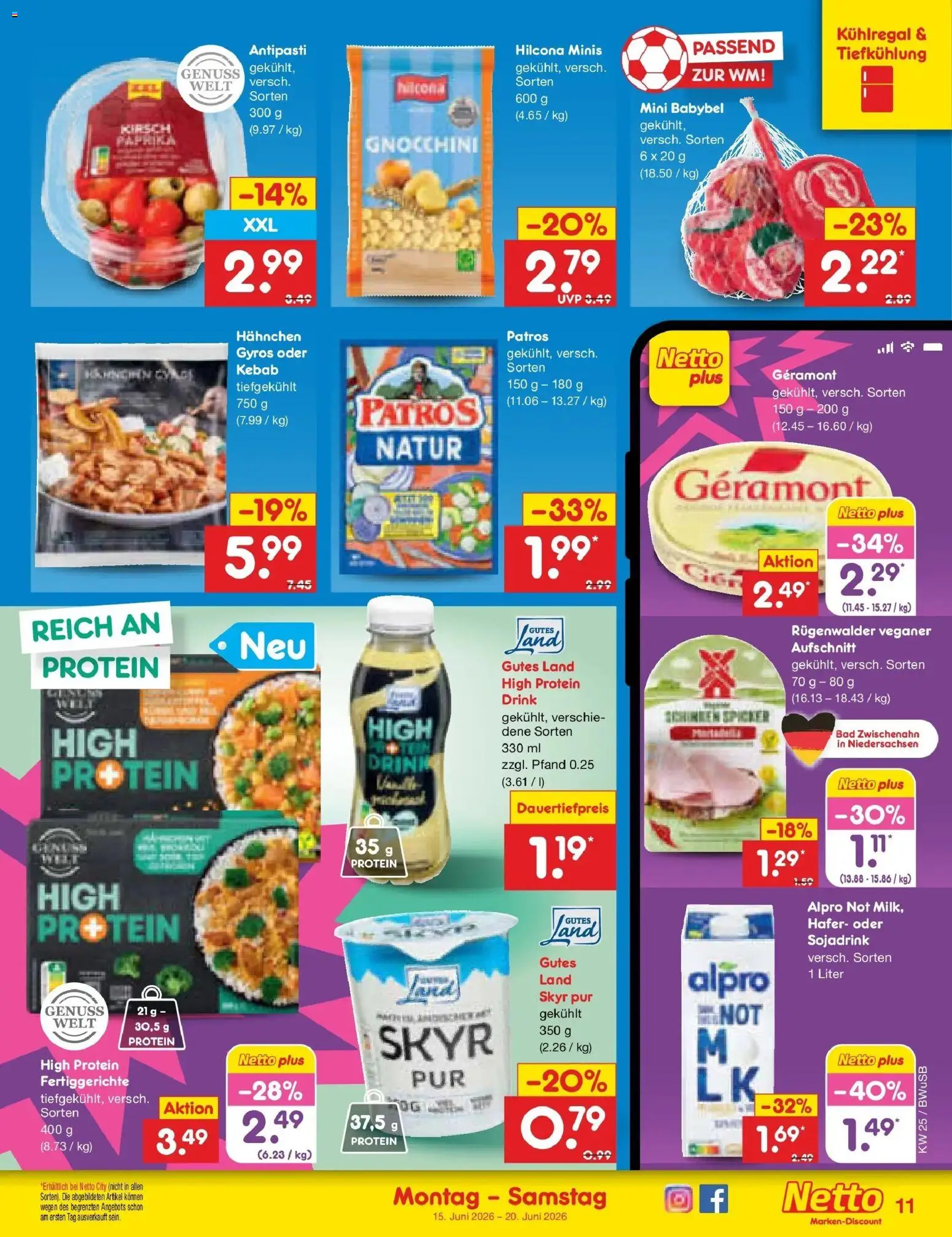Netto Marken-Discount Prospekt Stemwede-Dielingen – gültig ab 14.06.2026 | Seite: 13 | Produkte: Patros, Gyros, Fertiggerichte, Babybel